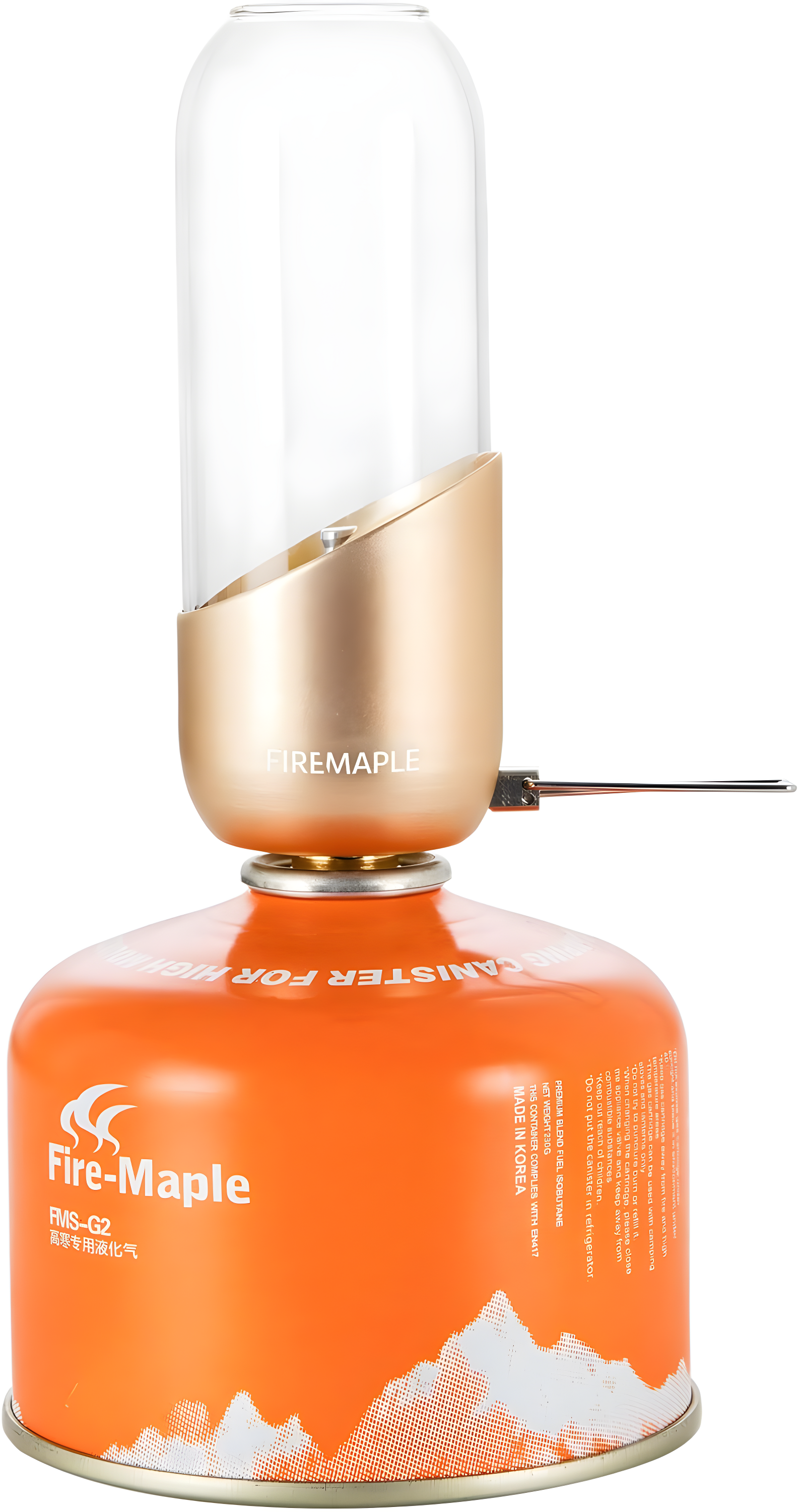 Fire-Maple Orange Glass and Metal Camping Lantern
