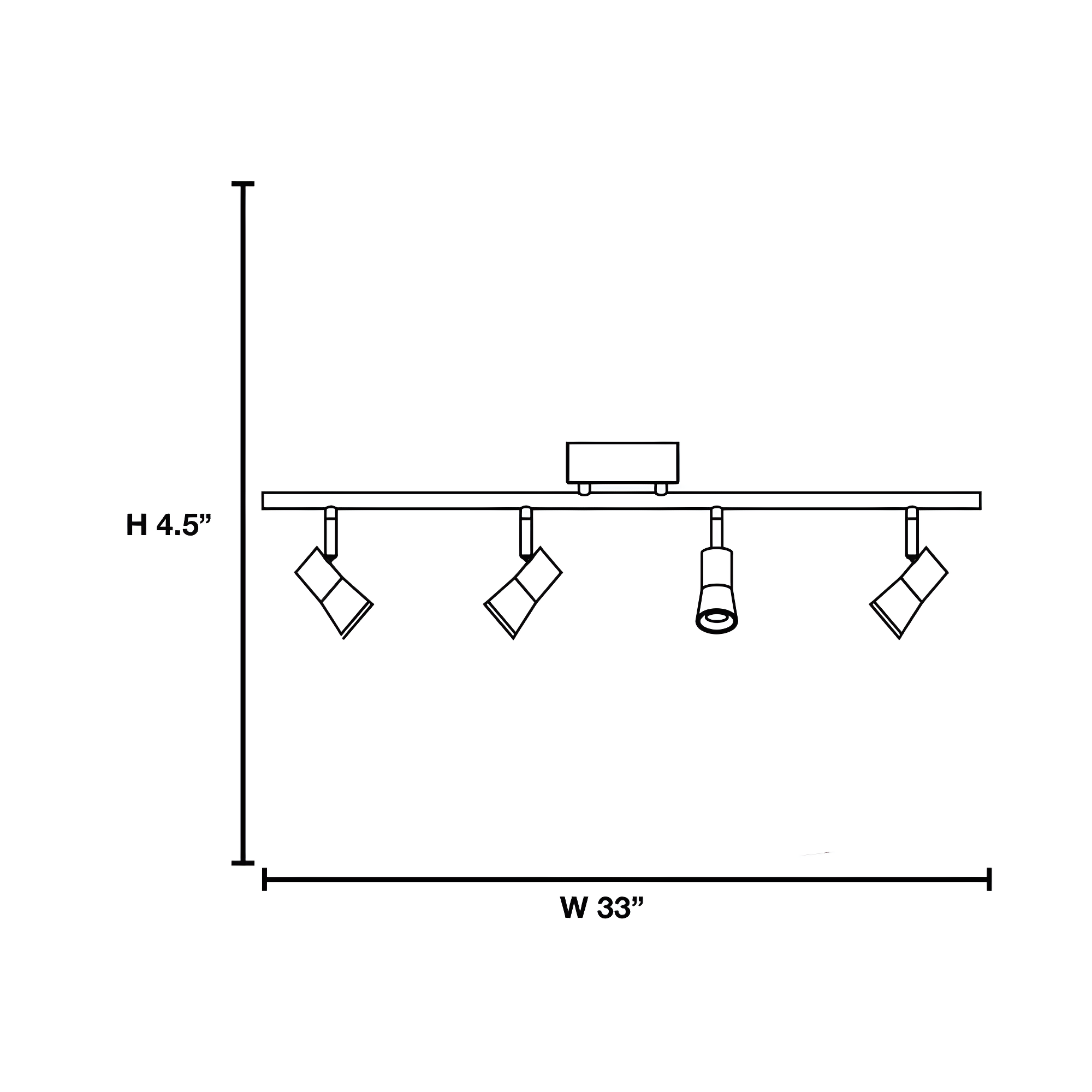 Sleek 33'' 4 -Light Fixed Track Track Kit with Dimmable and Adjustable Head