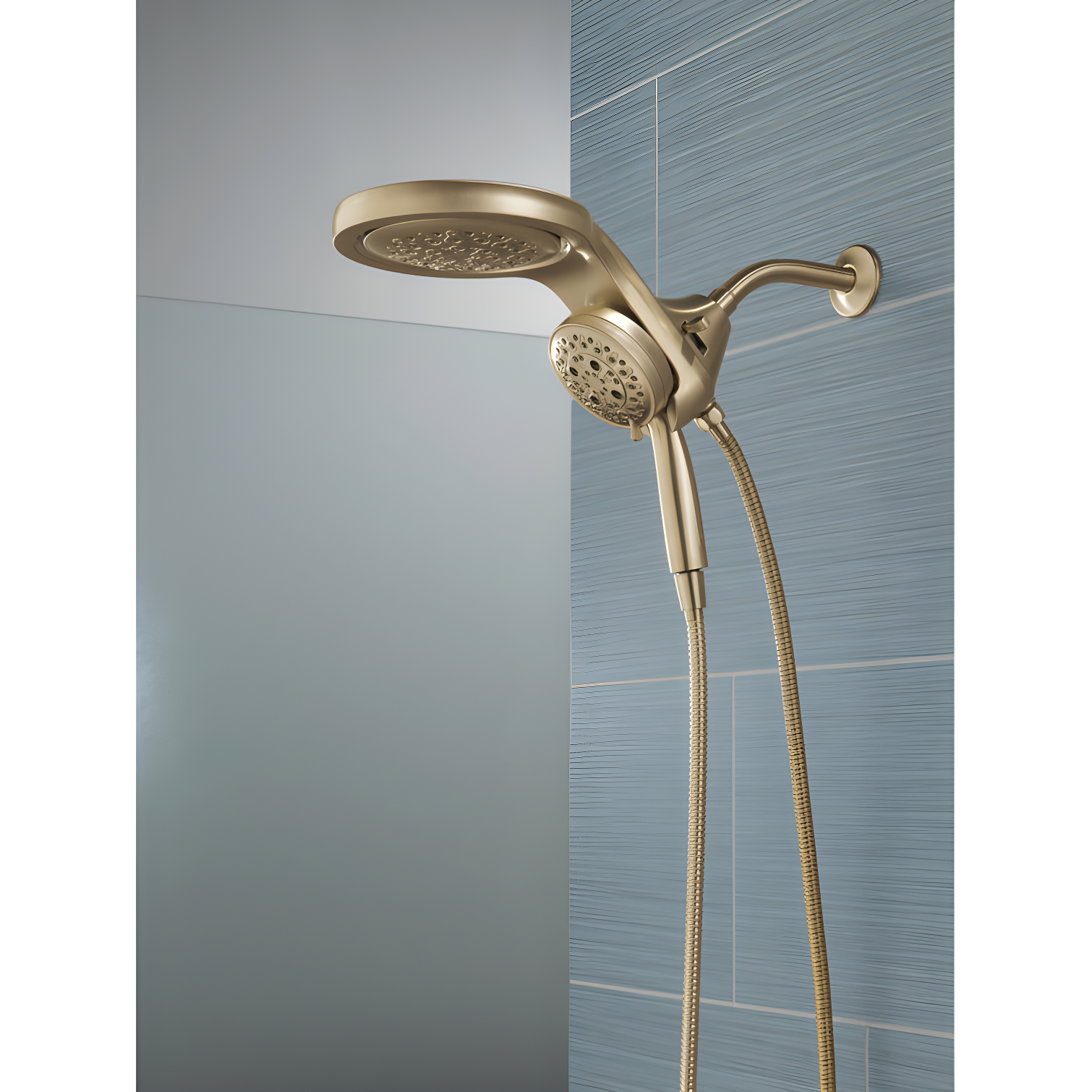 Hydrorain 5 Spray Dual Shower Head and Handheld Shower with Lumicoat and H2Okinetic 2.5 GPM