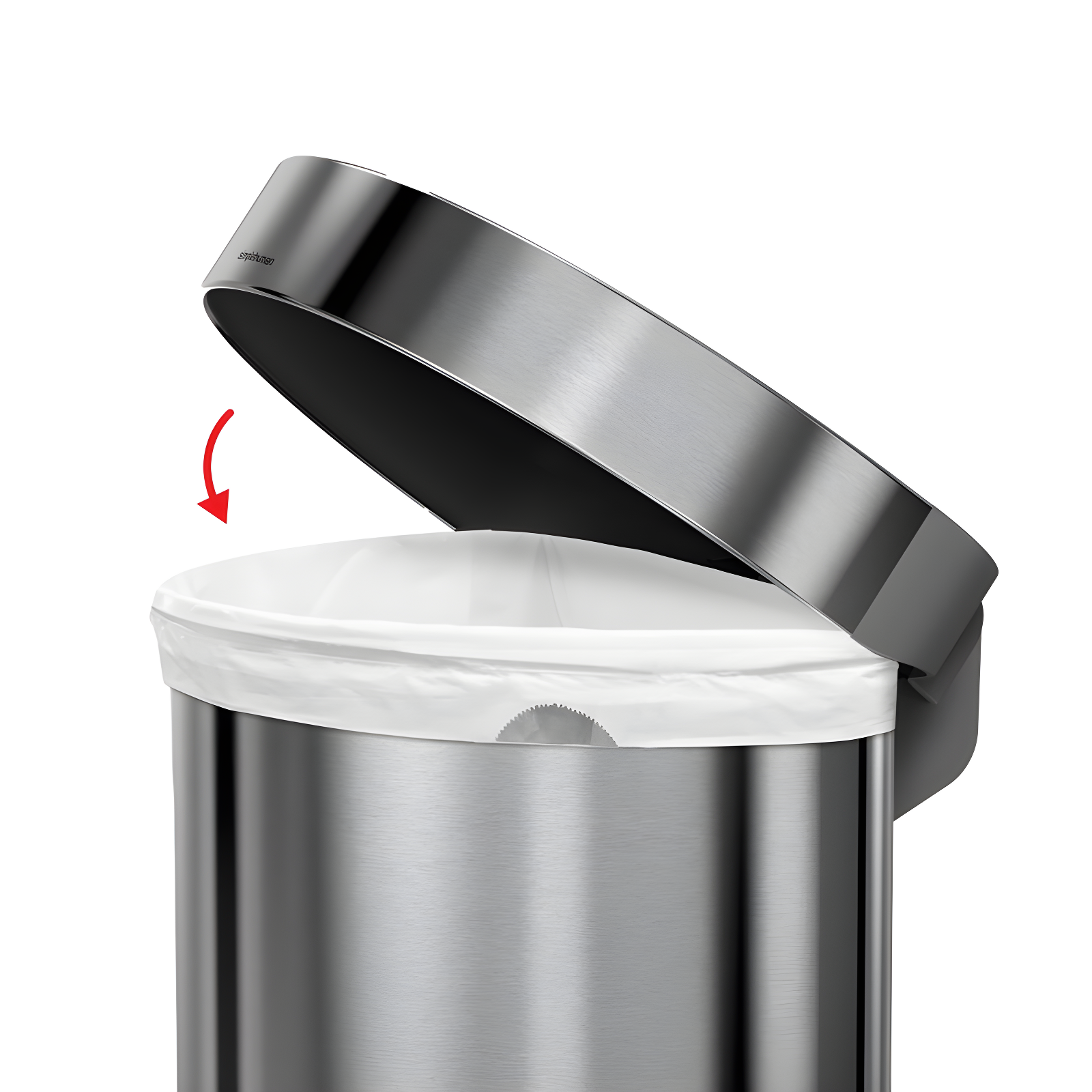 simplehuman Semi-Round Hands-Free Kitchen Step Trash Can with Soft-Close Lid