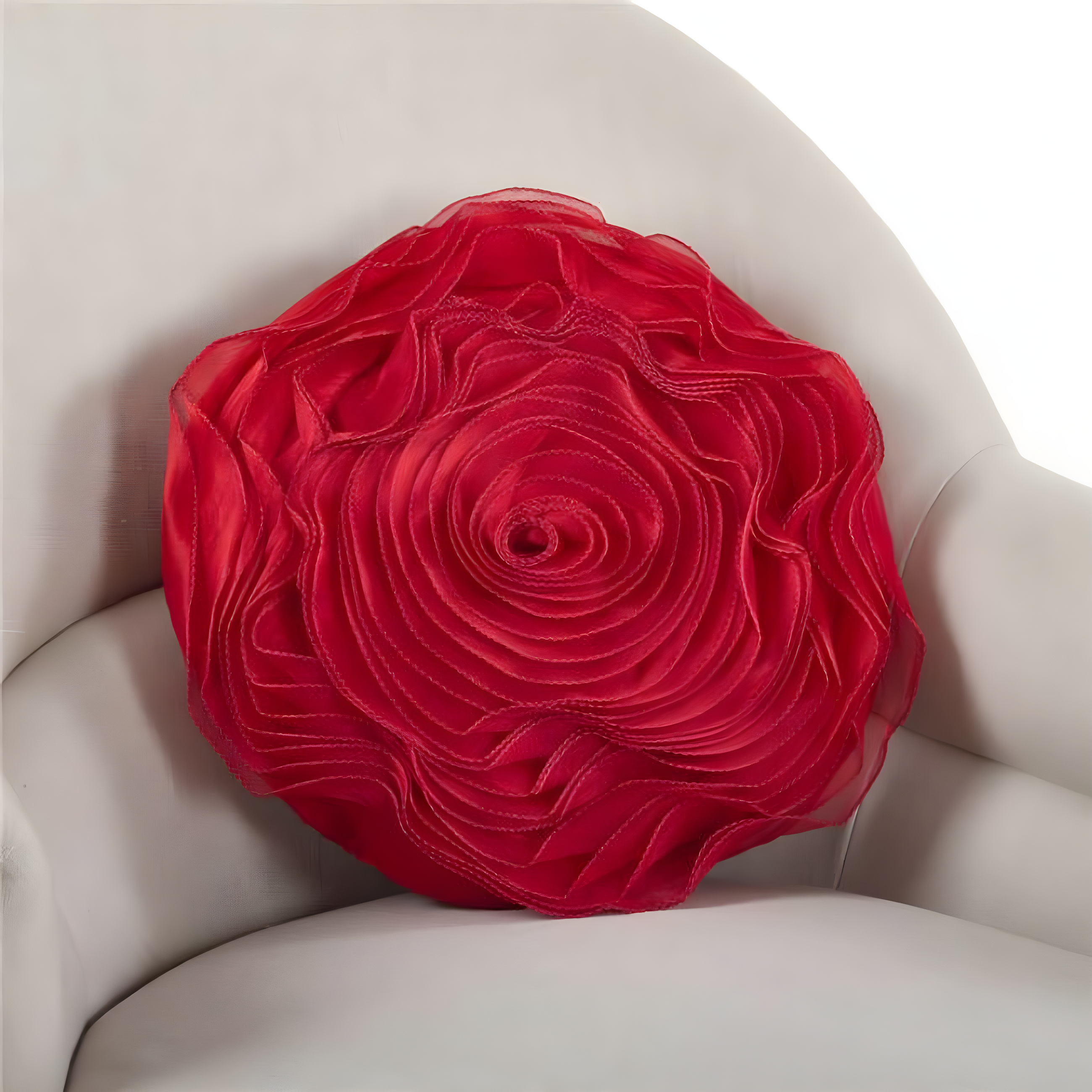 Saro Felt Collection Appliqued Felt Throw Pillow