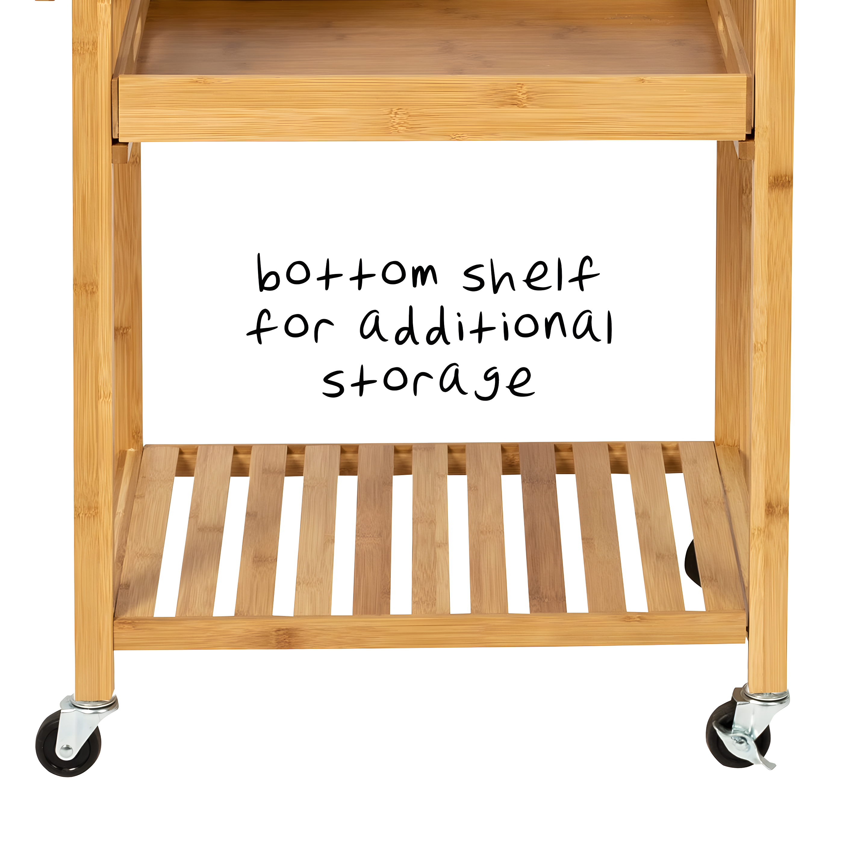 Bamboo Rolling Kitchen Cart