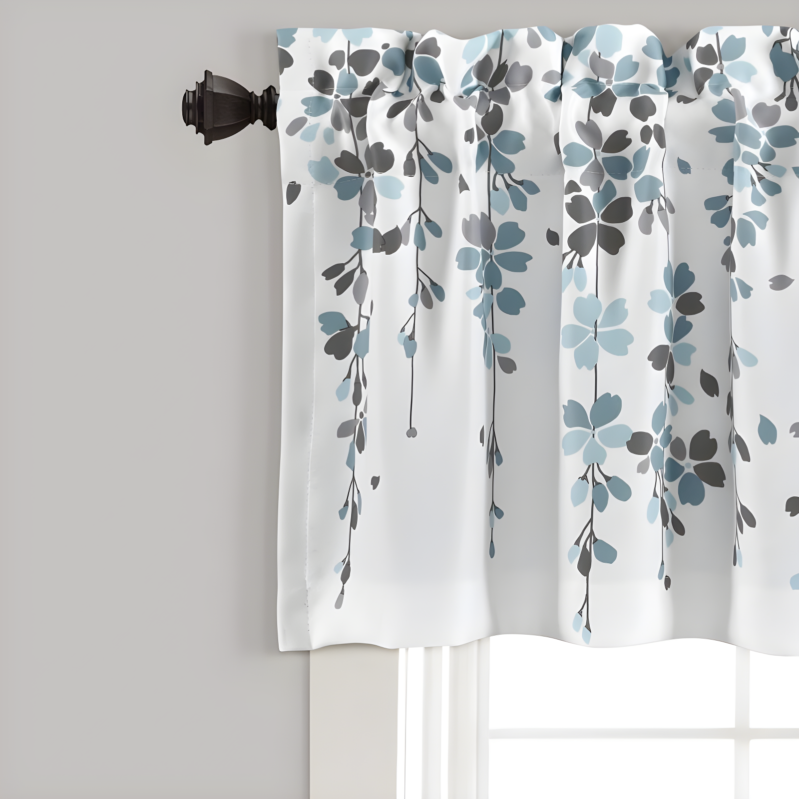Lush Decor Floral Tailored 52'' W Window Valance