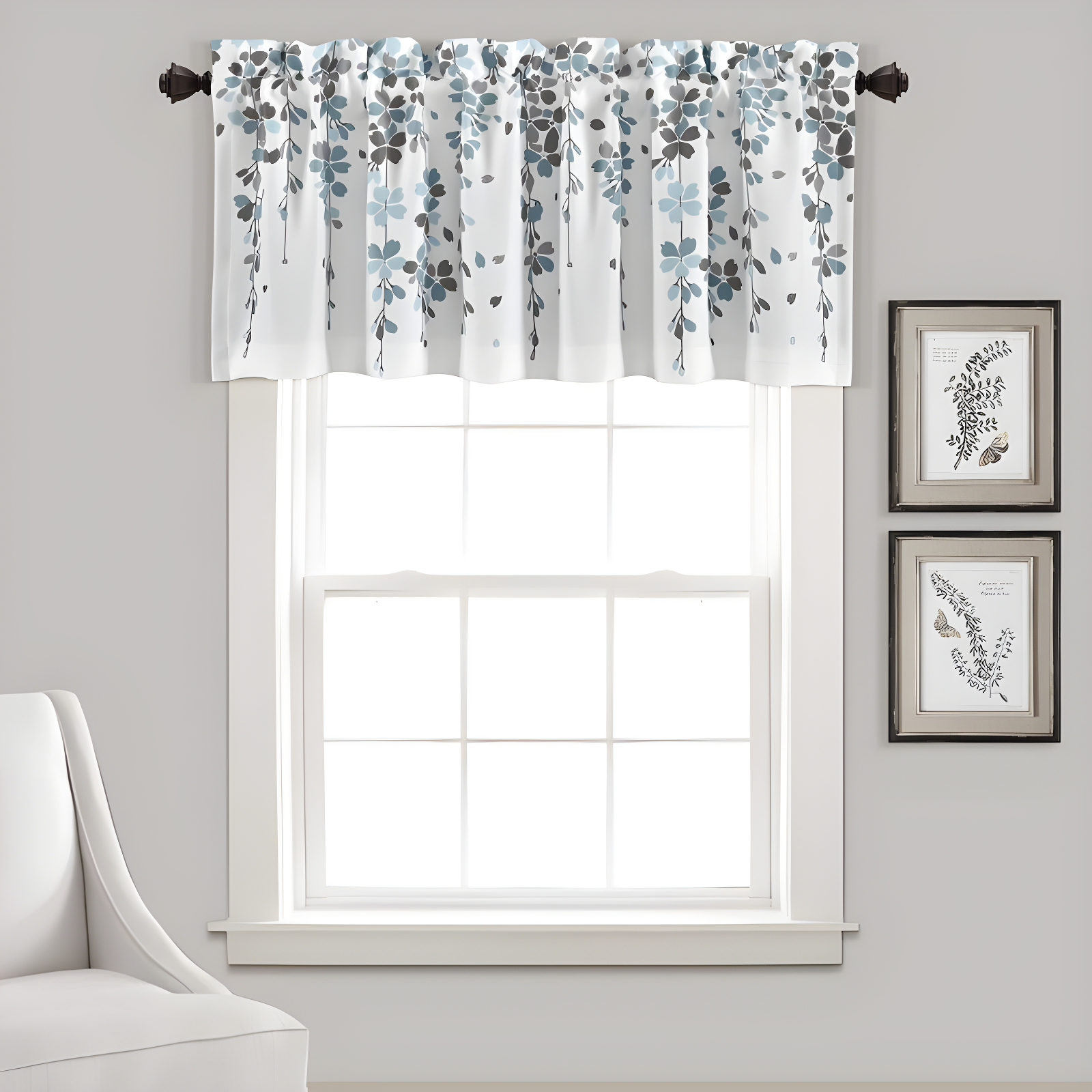 Lush Decor Floral Tailored 52'' W Window Valance