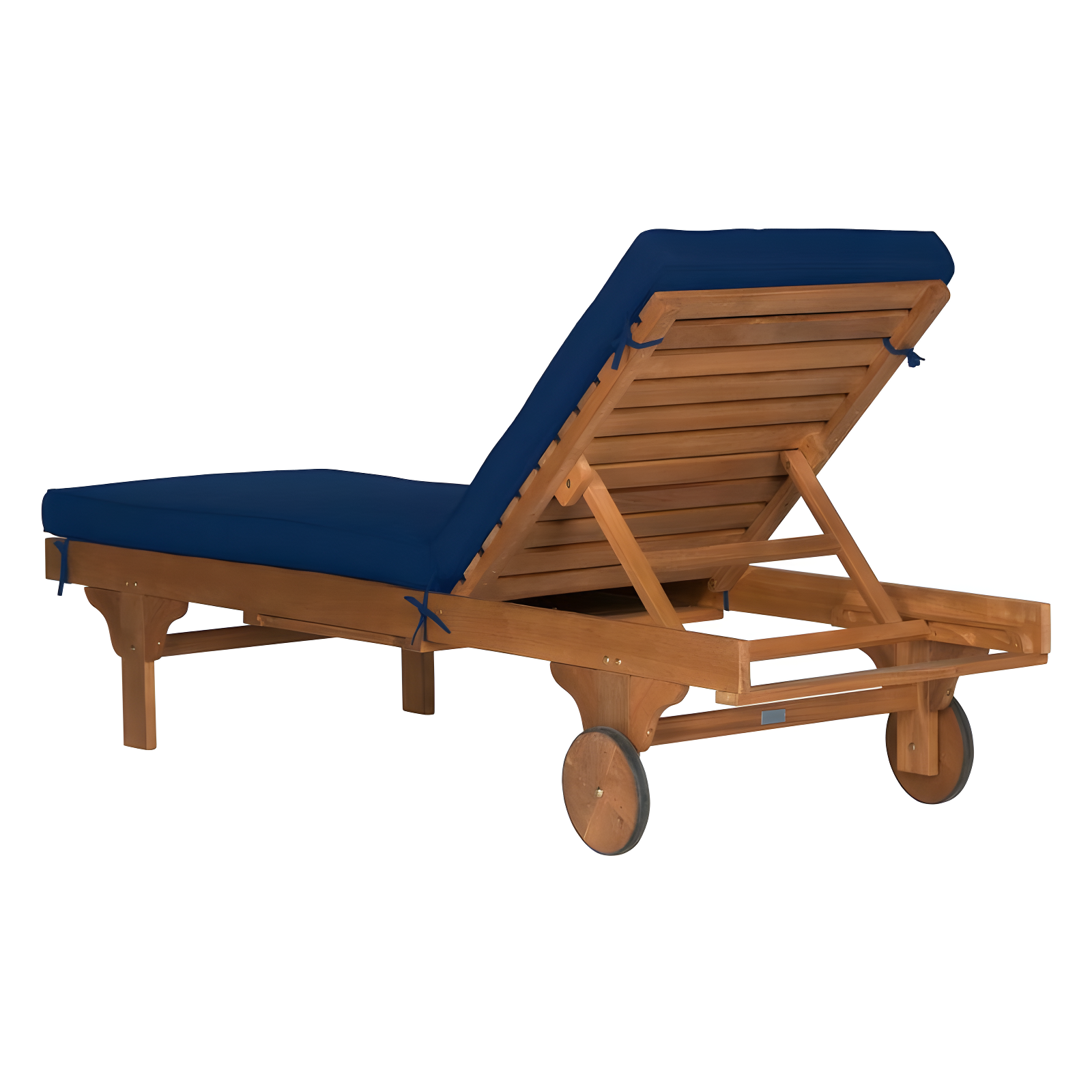 Newport Lounge Chair - Outdoor - PAT7022 - Natural/Navy -Safavieh