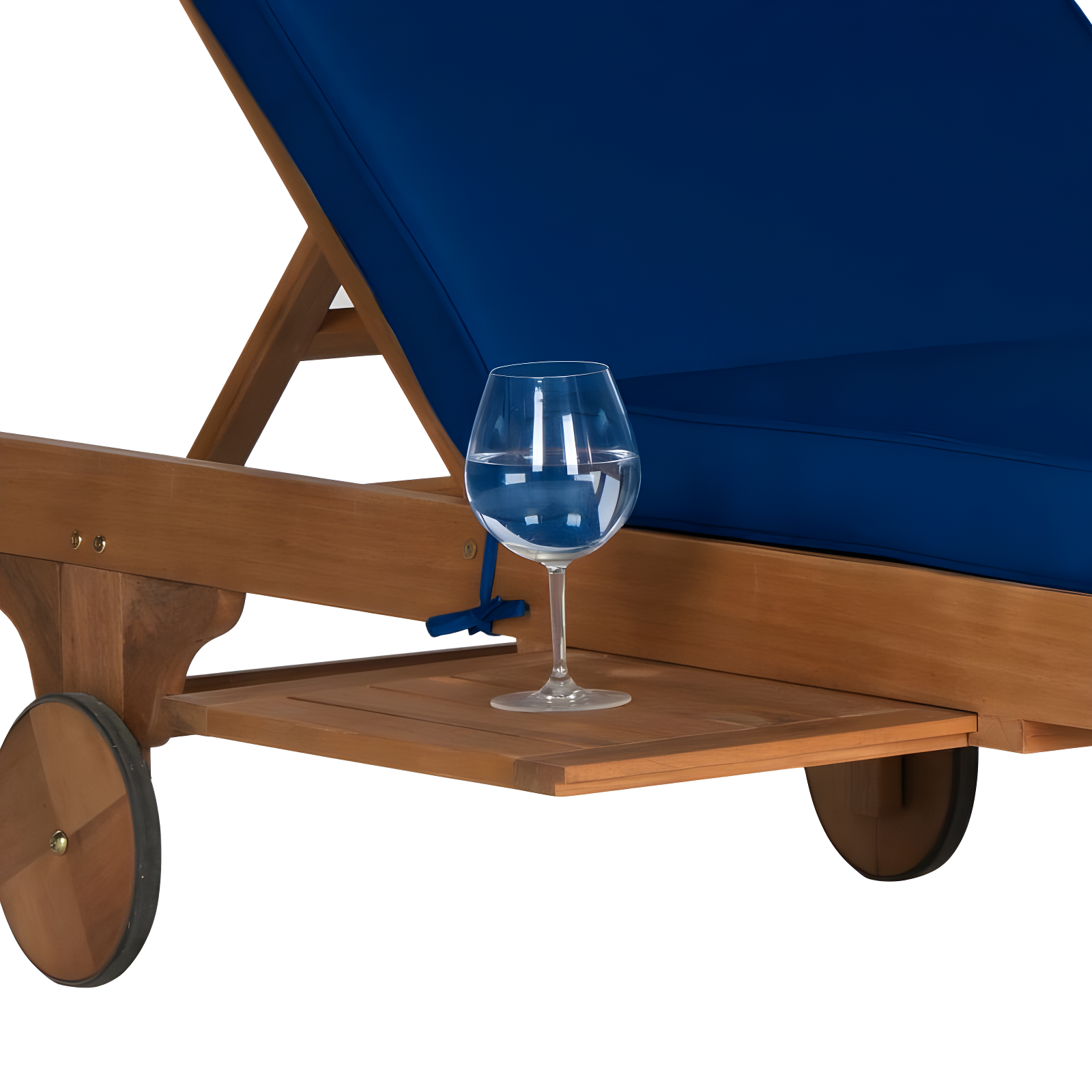 Newport Lounge Chair - Outdoor - PAT7022 - Natural/Navy -Safavieh
