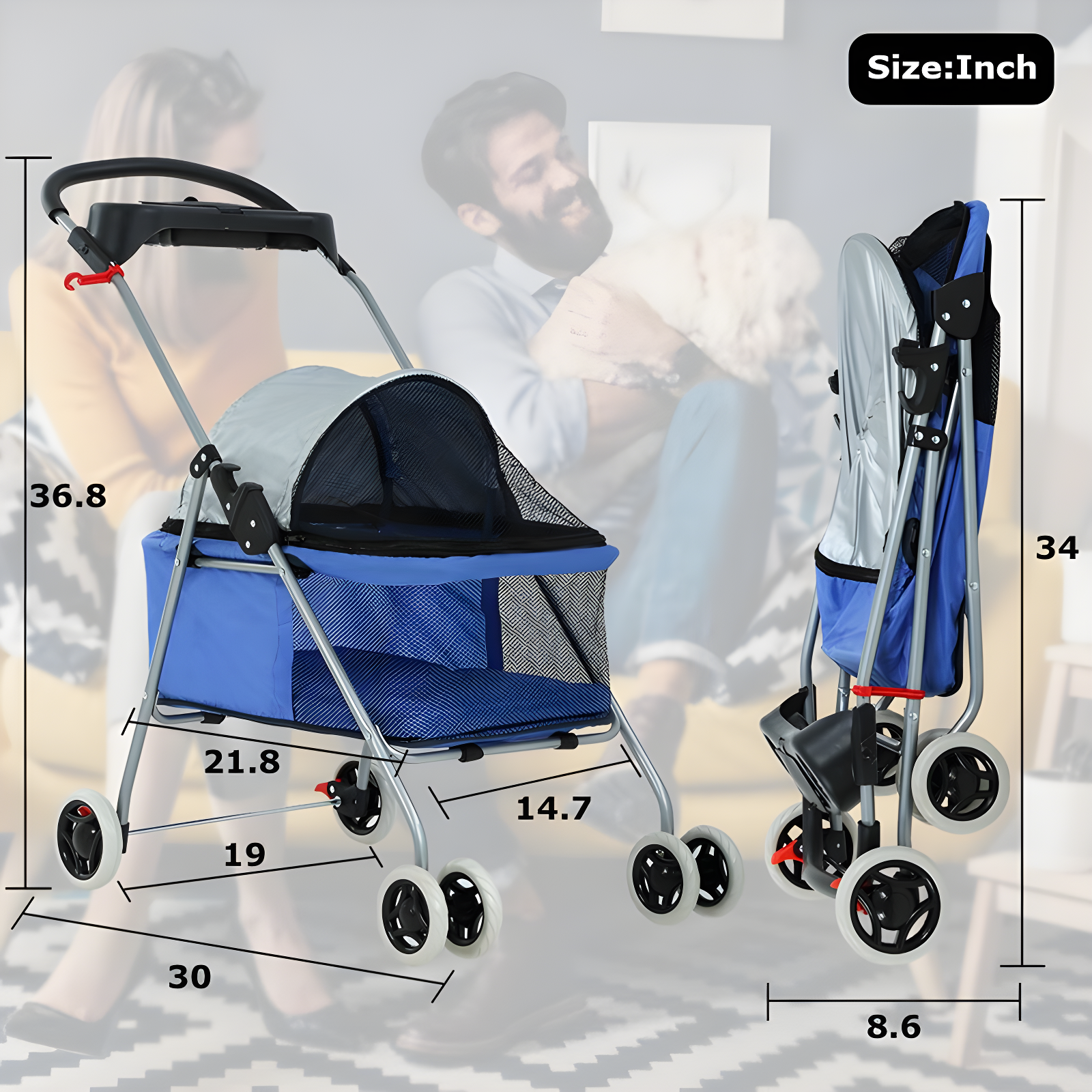 Foldable Pet Jogger Stroller