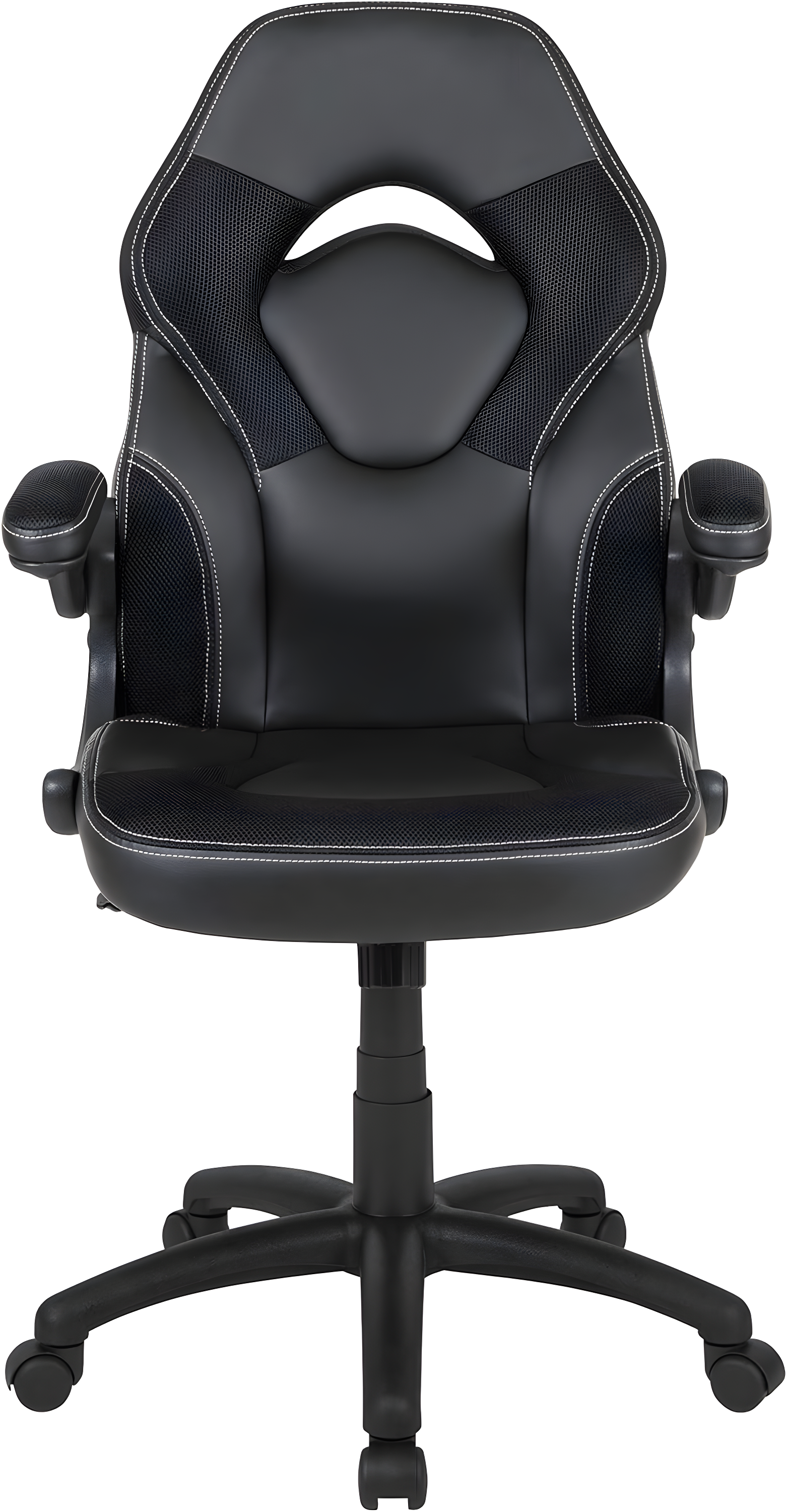 Flash Furniture X10 Gaming Chair, Racing Style Ergonomic Office Chair, Height Adjustable Swivel Computer Chair with Flip-Up Arms, Black LeatherSoft