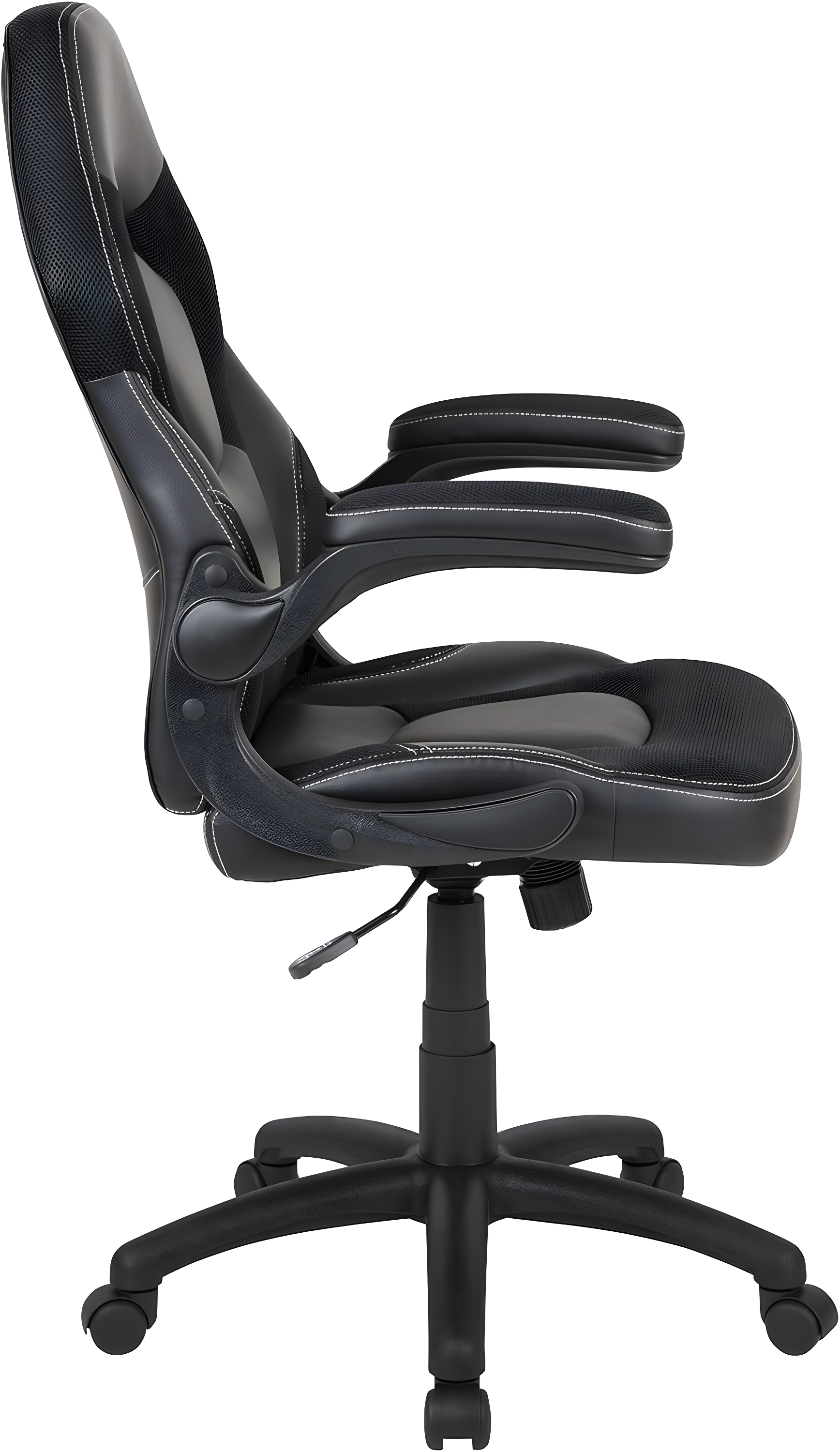 Flash Furniture X10 Gaming Chair, Racing Style Ergonomic Office Chair, Height Adjustable Swivel Computer Chair with Flip-Up Arms, Black LeatherSoft