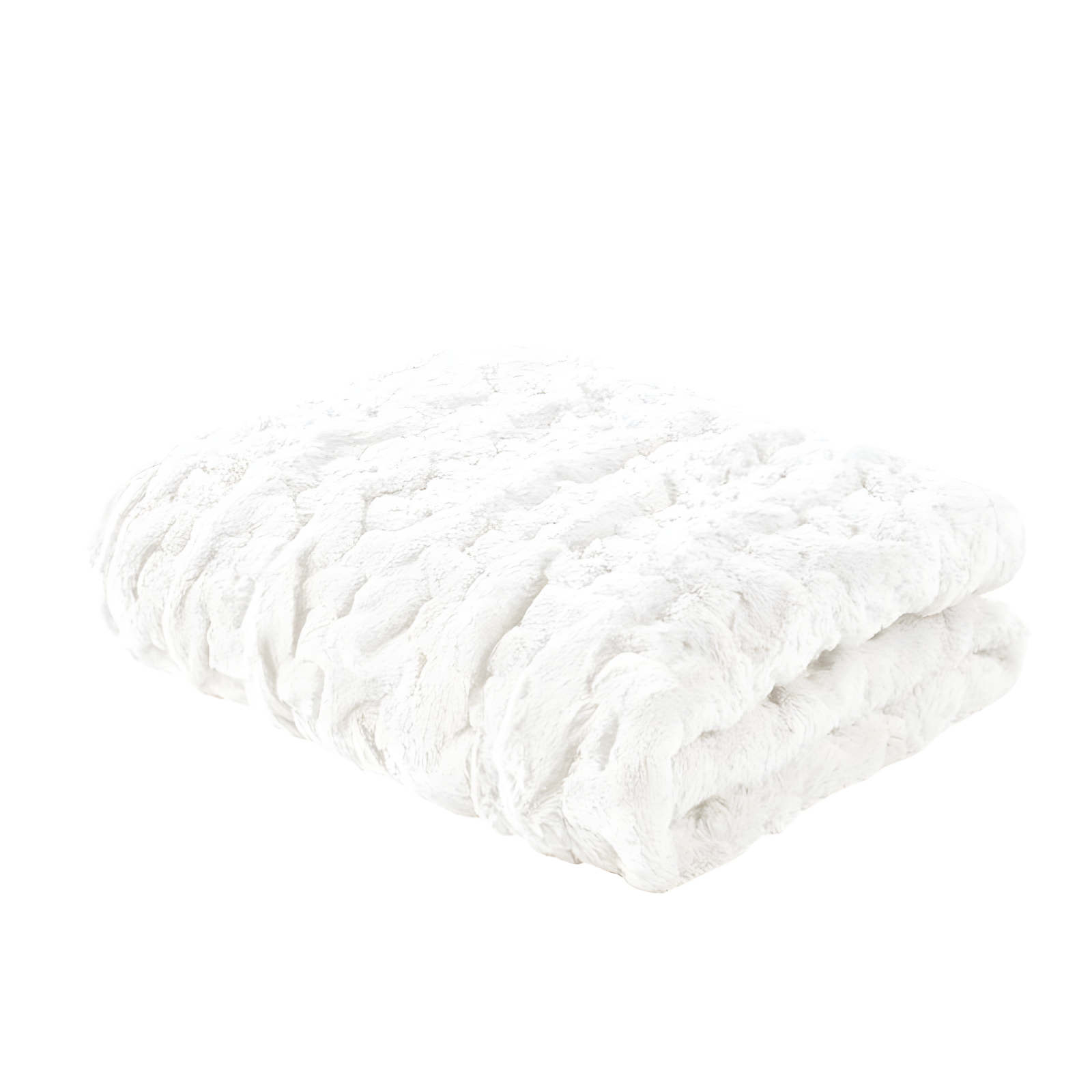 Madison Park Ivory Ruched Fur Throw 50x60"