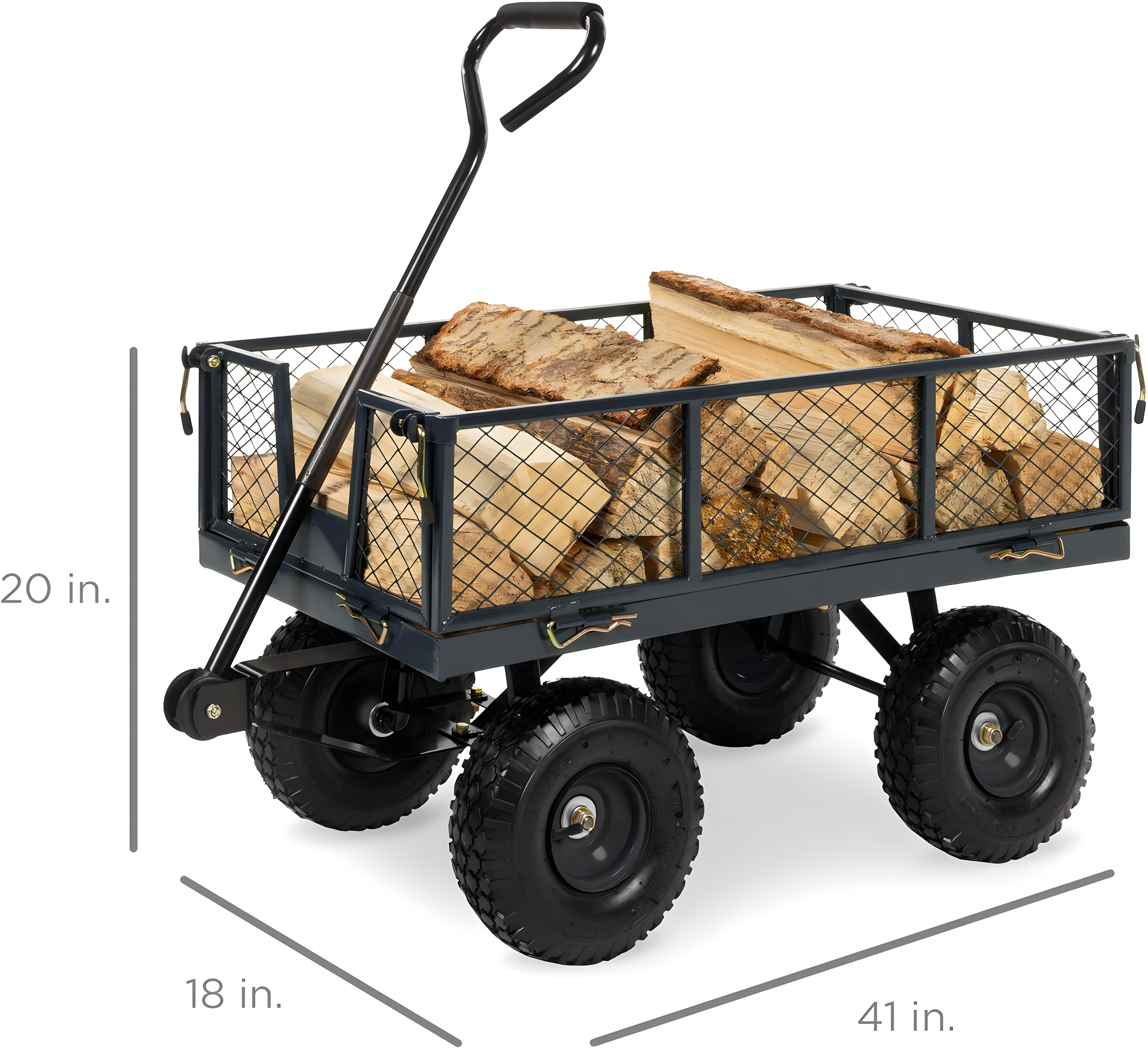 Best Choice Products Heavy-Duty Steel Garden Wagon Lawn Utility Cart w/ 400lb Capacity, Removable Sides, Handle - Gray