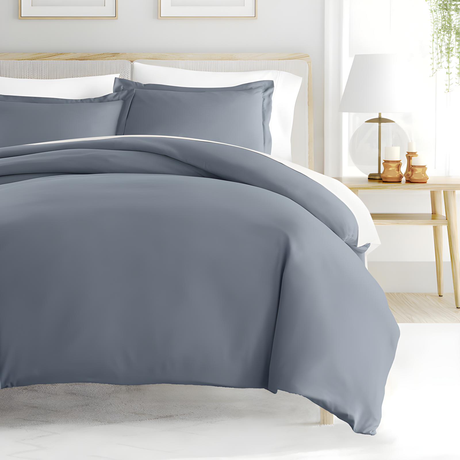 Duvet Cover Set Super Soft Microfiber Bedding in Solid Colors