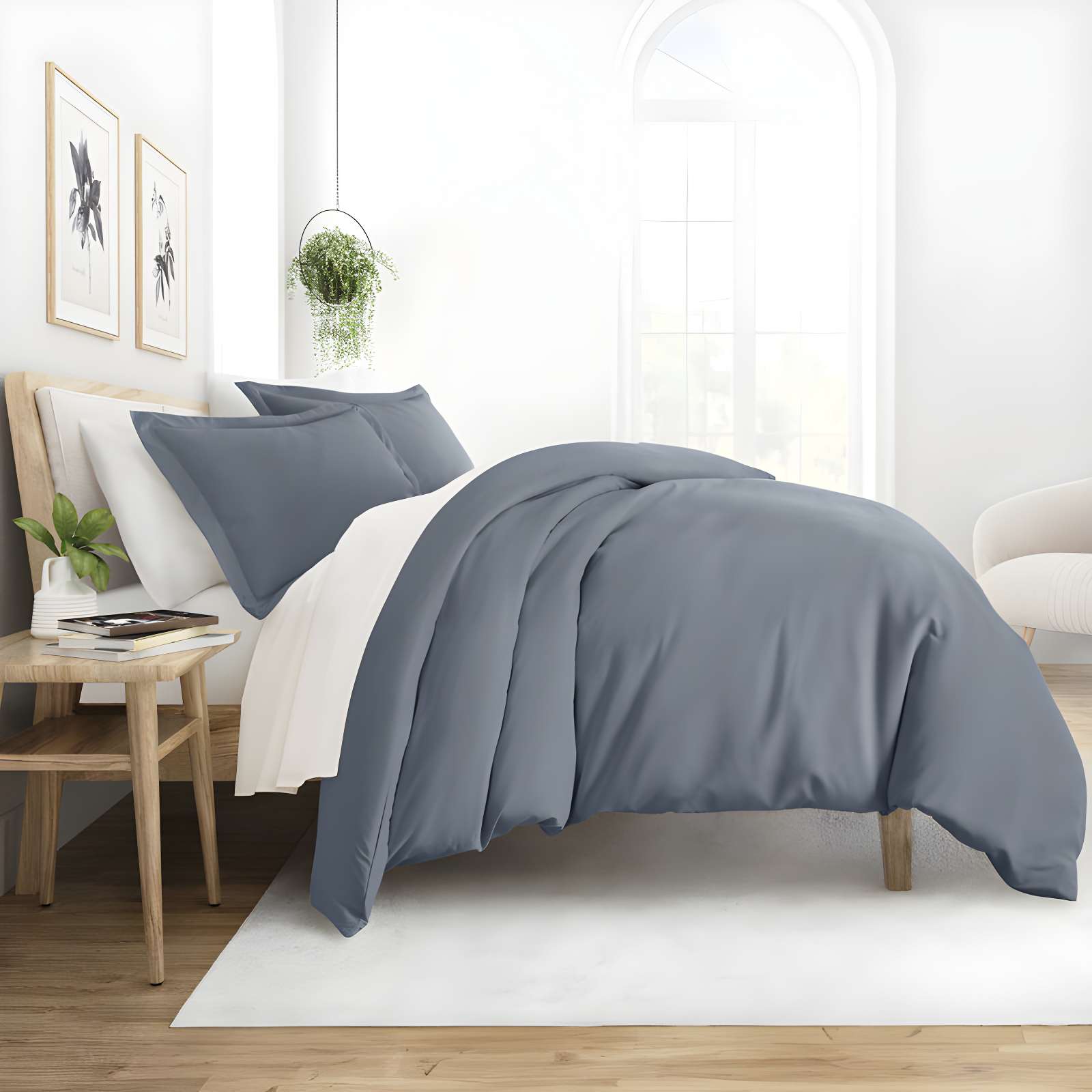Duvet Cover Set Super Soft Microfiber Bedding in Solid Colors