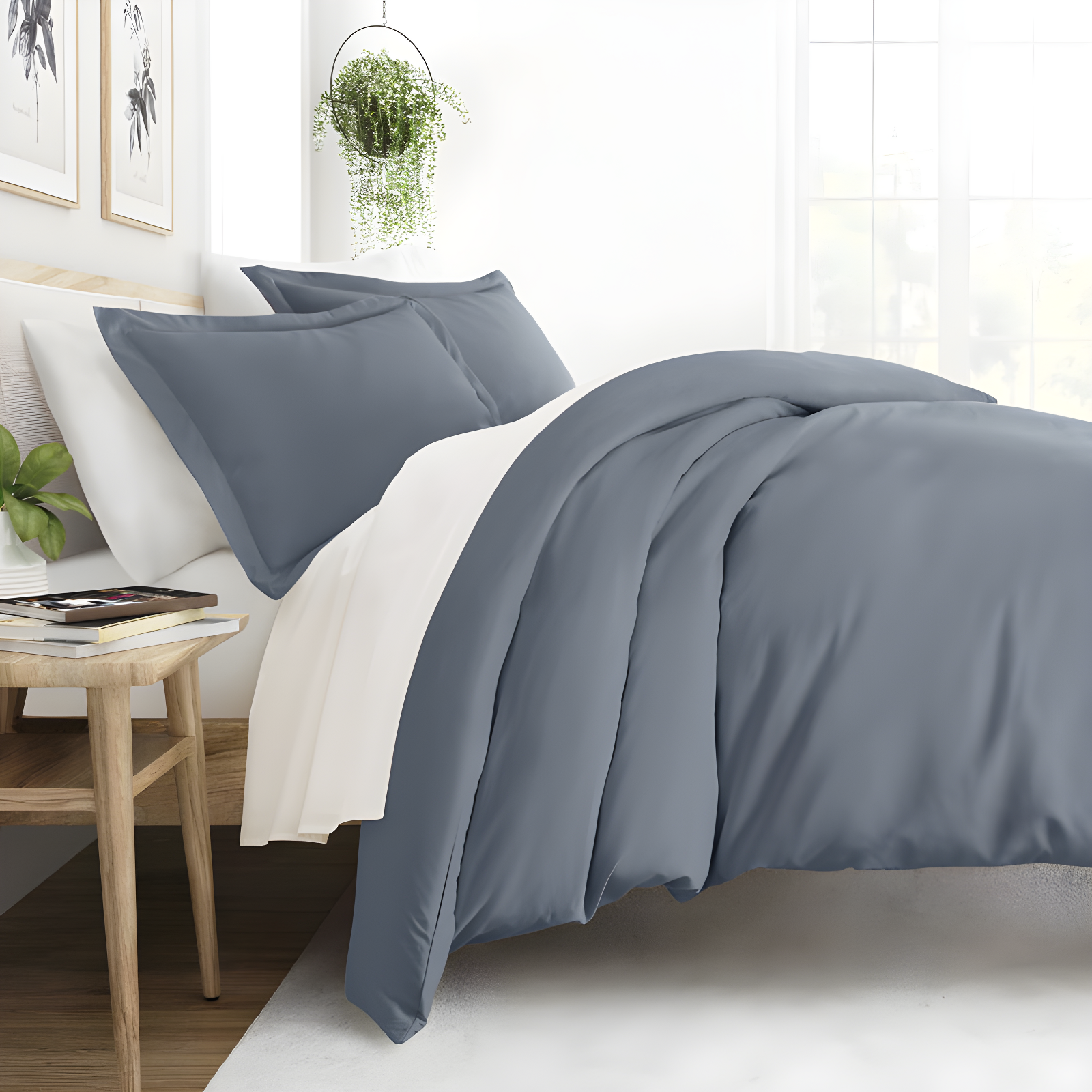 Duvet Cover Set Super Soft Microfiber Bedding in Solid Colors