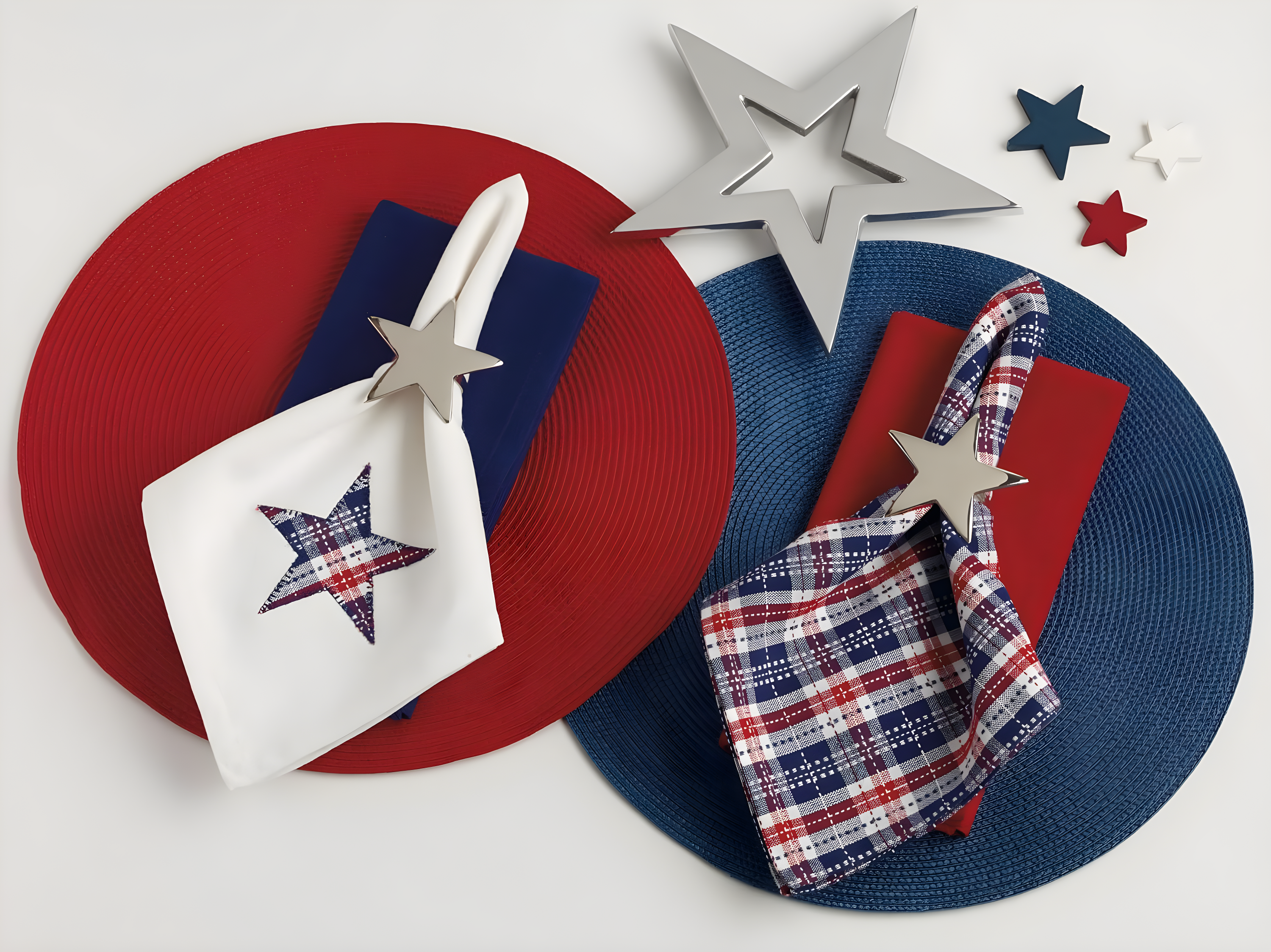 Red Round Braided Placemats Set of 6 for Dining Tables