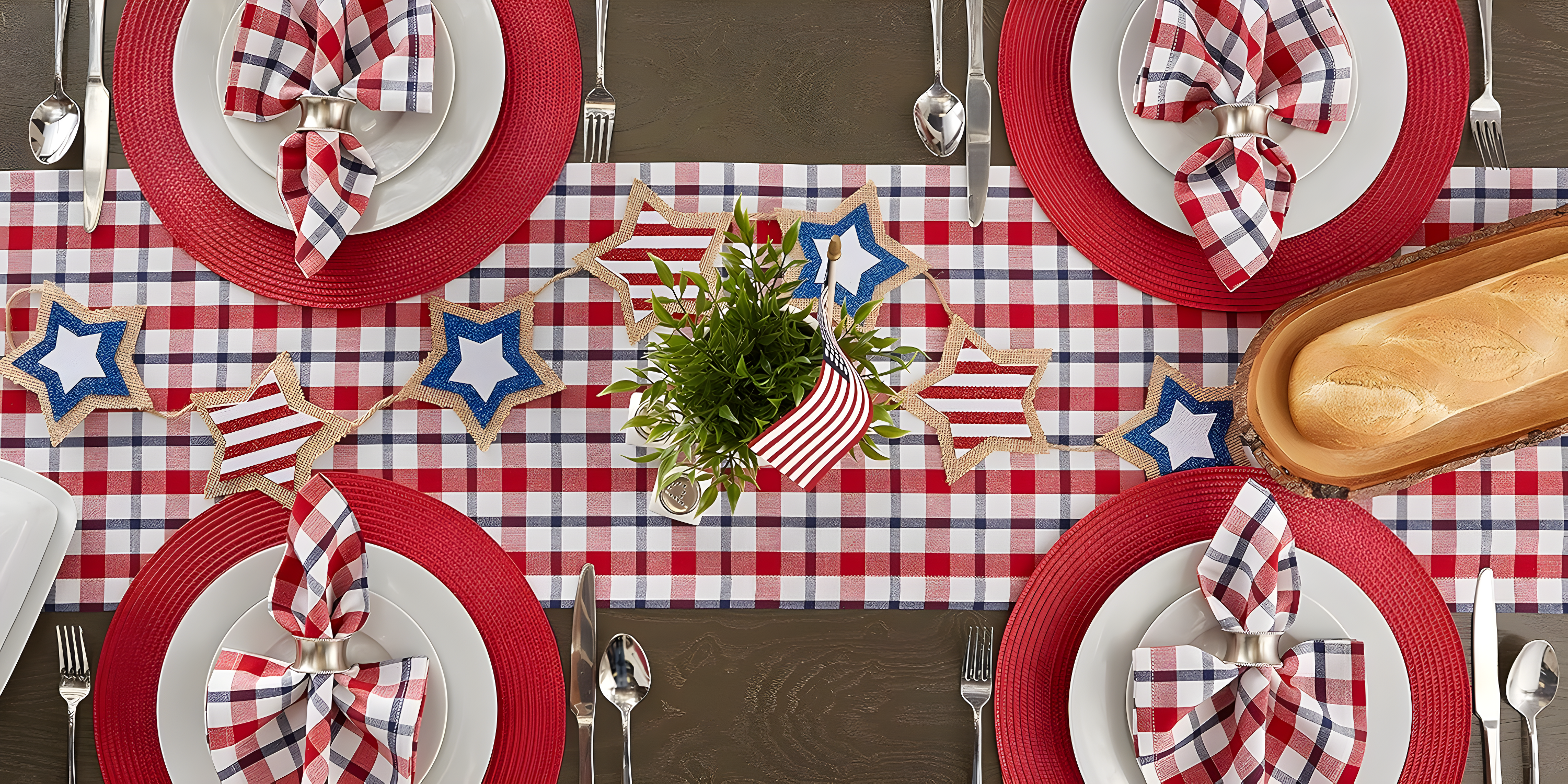 Red Round Braided Placemats Set of 6 for Dining Tables