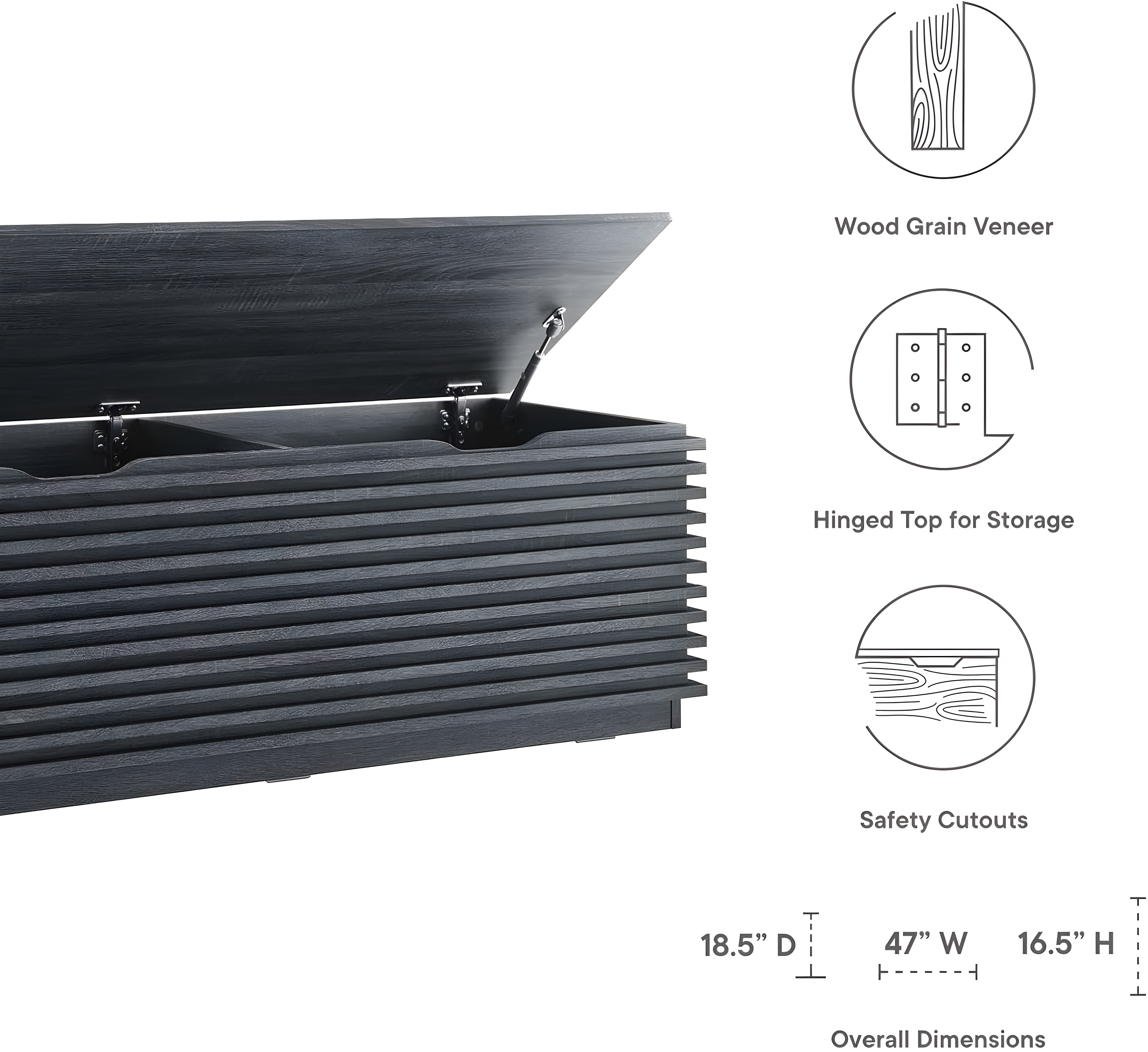 Modway Render 47" Wood Grain Storage Bench & Reviews | Wayfair