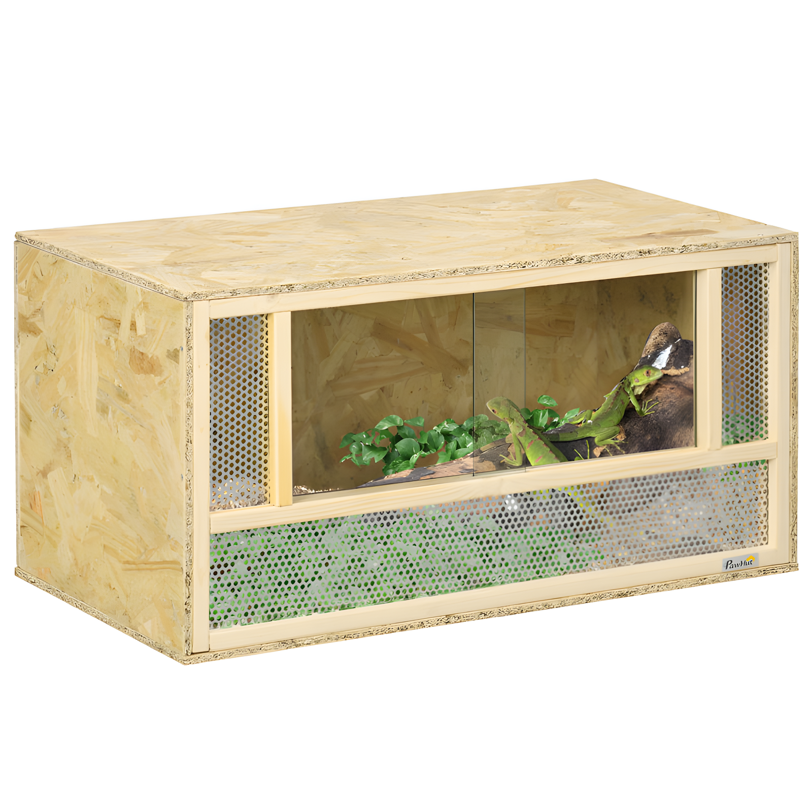 Reptile Terrarium, Reptile Tank 31.5" X 15.7" X 15.7" With Sliding Door For Chameleon, Lizard, Snake, Frog, Turtle, 33.8 Gallon