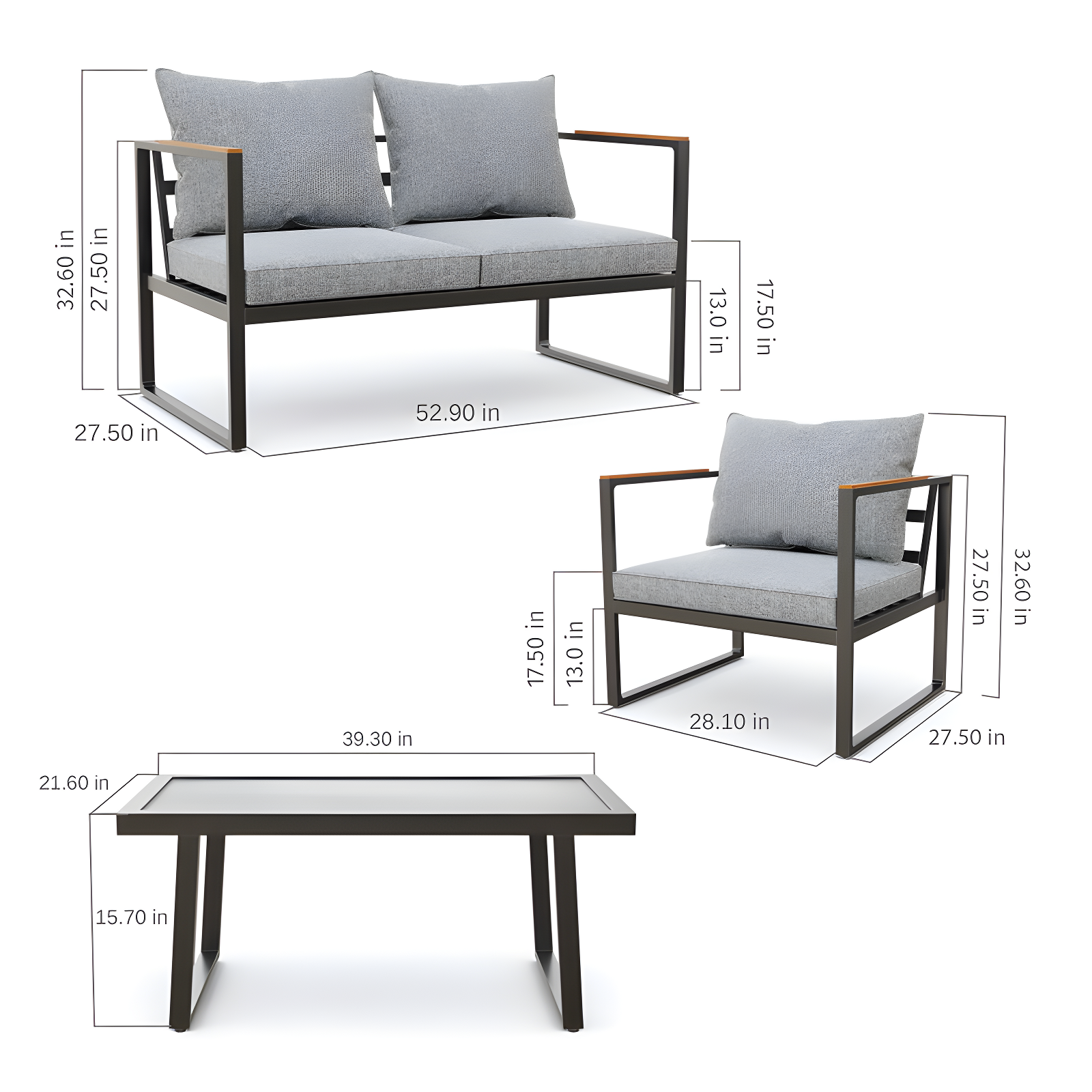 EAST OAK 4-piece sofa set