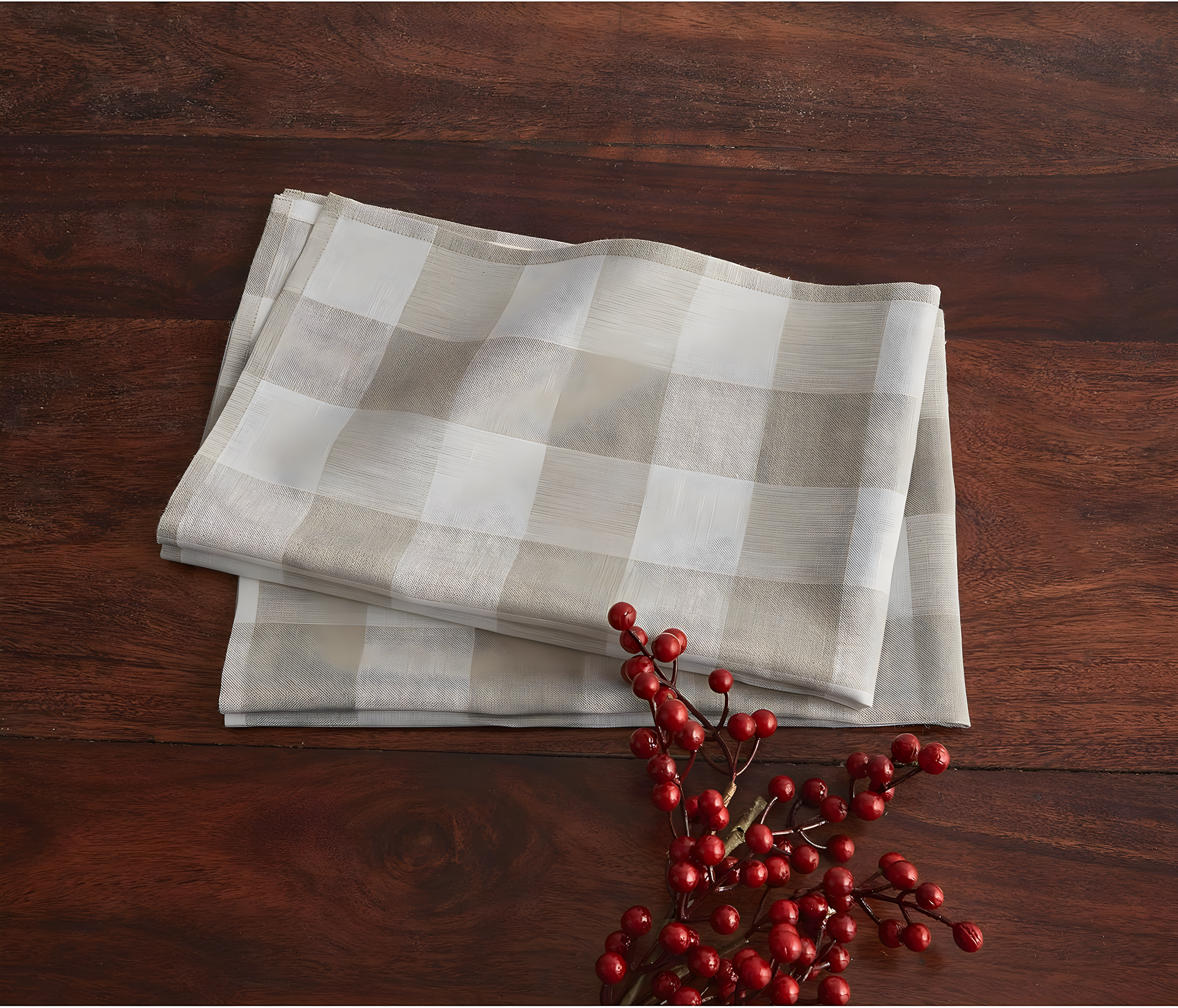Solino Home Buffalo Checks - 100% Pure Linen Kitchen Towel (Set of 2)