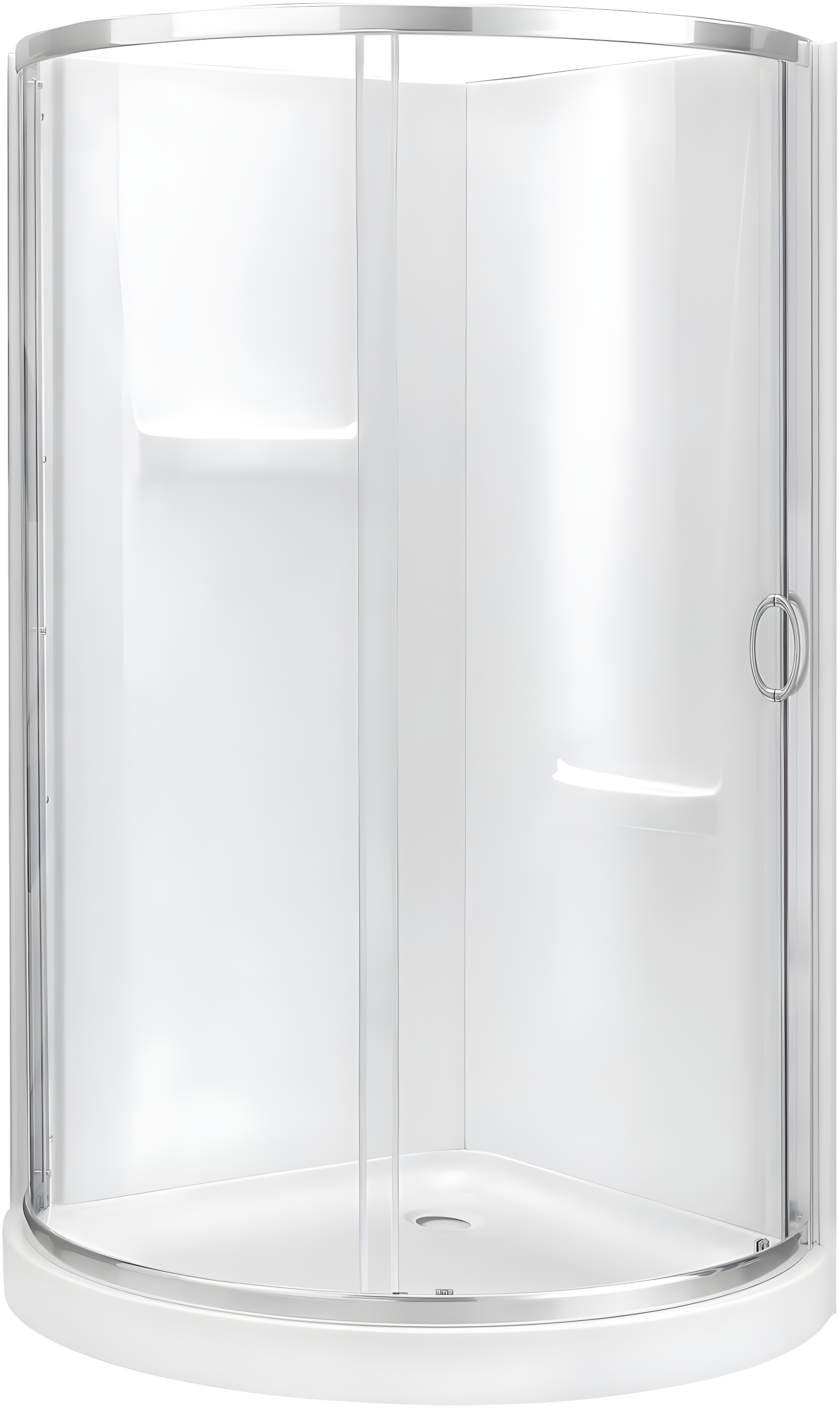 OVE Decors Breeze 33 in. Framed Round Shower Kit w/ Clear Glass, Base, Wall