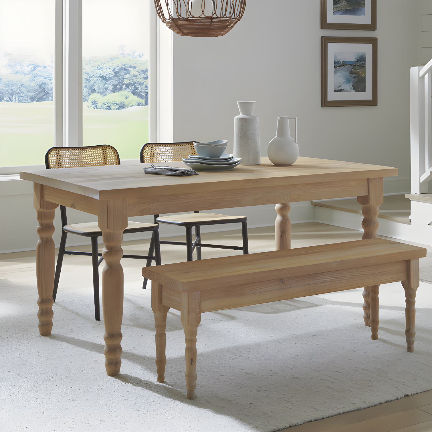 Valerie Pine Solid Wood Dining Table