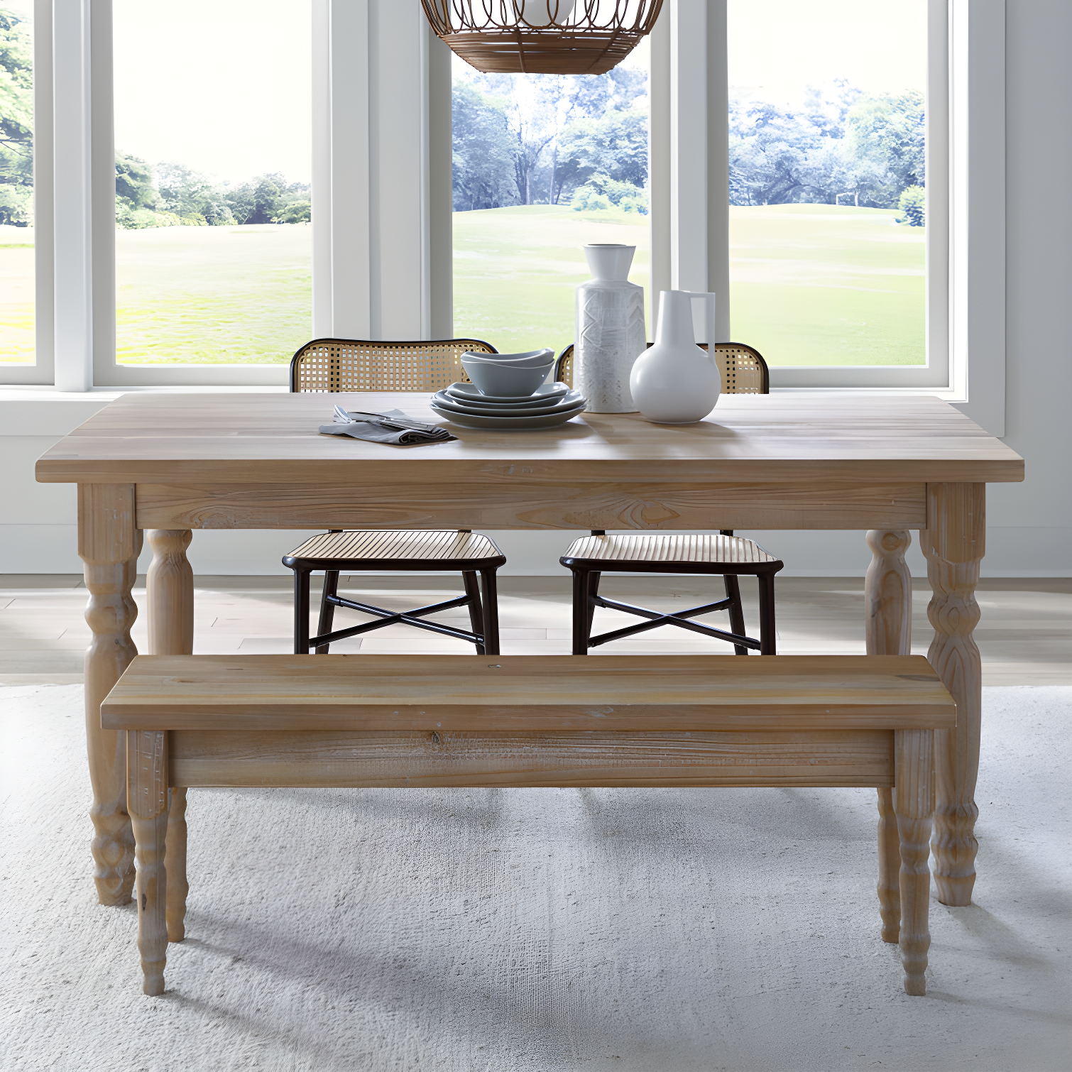 Valerie Pine Solid Wood Dining Table