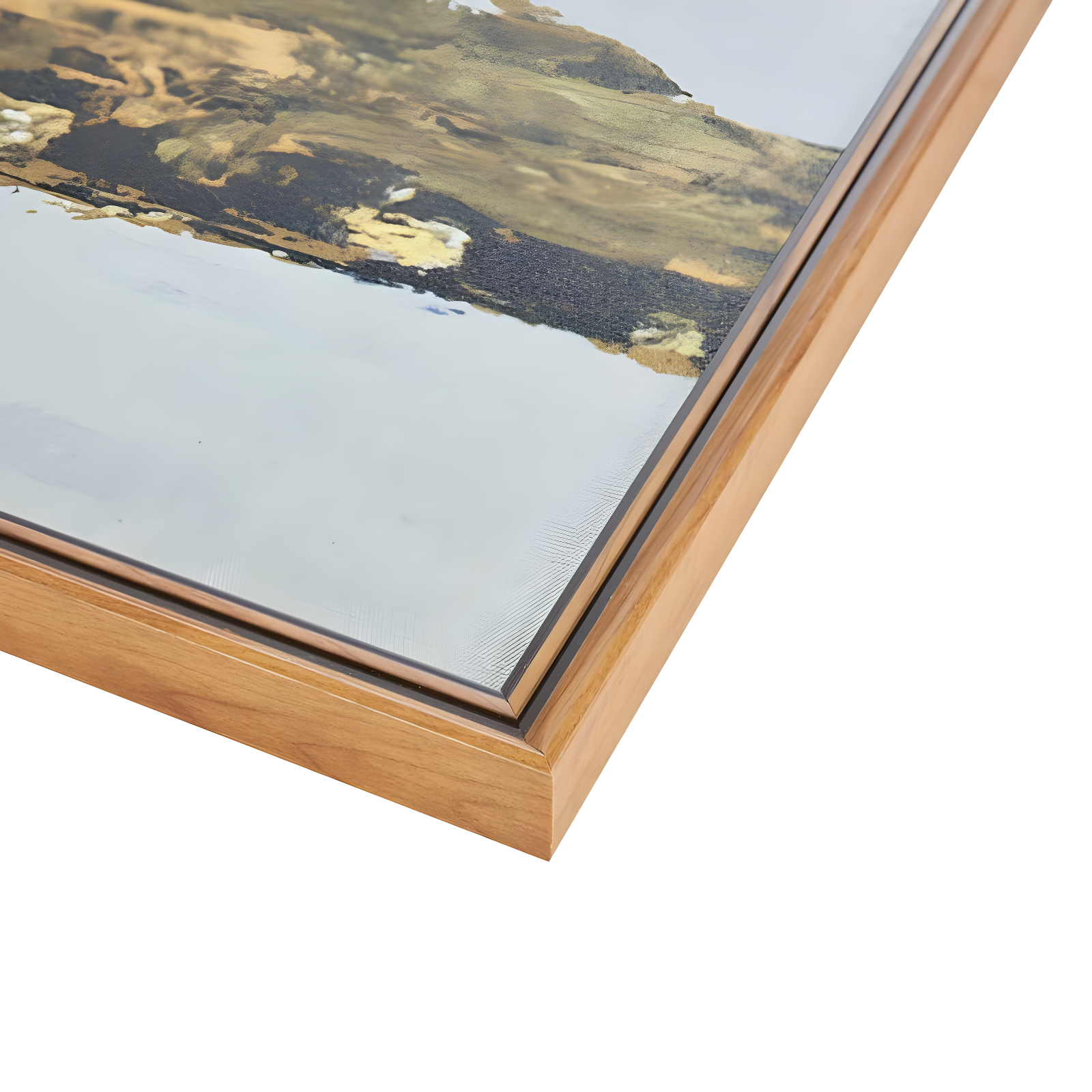 Martha Stewart Foggy Morning Abstract Landscape Framed Canvas Wall Art