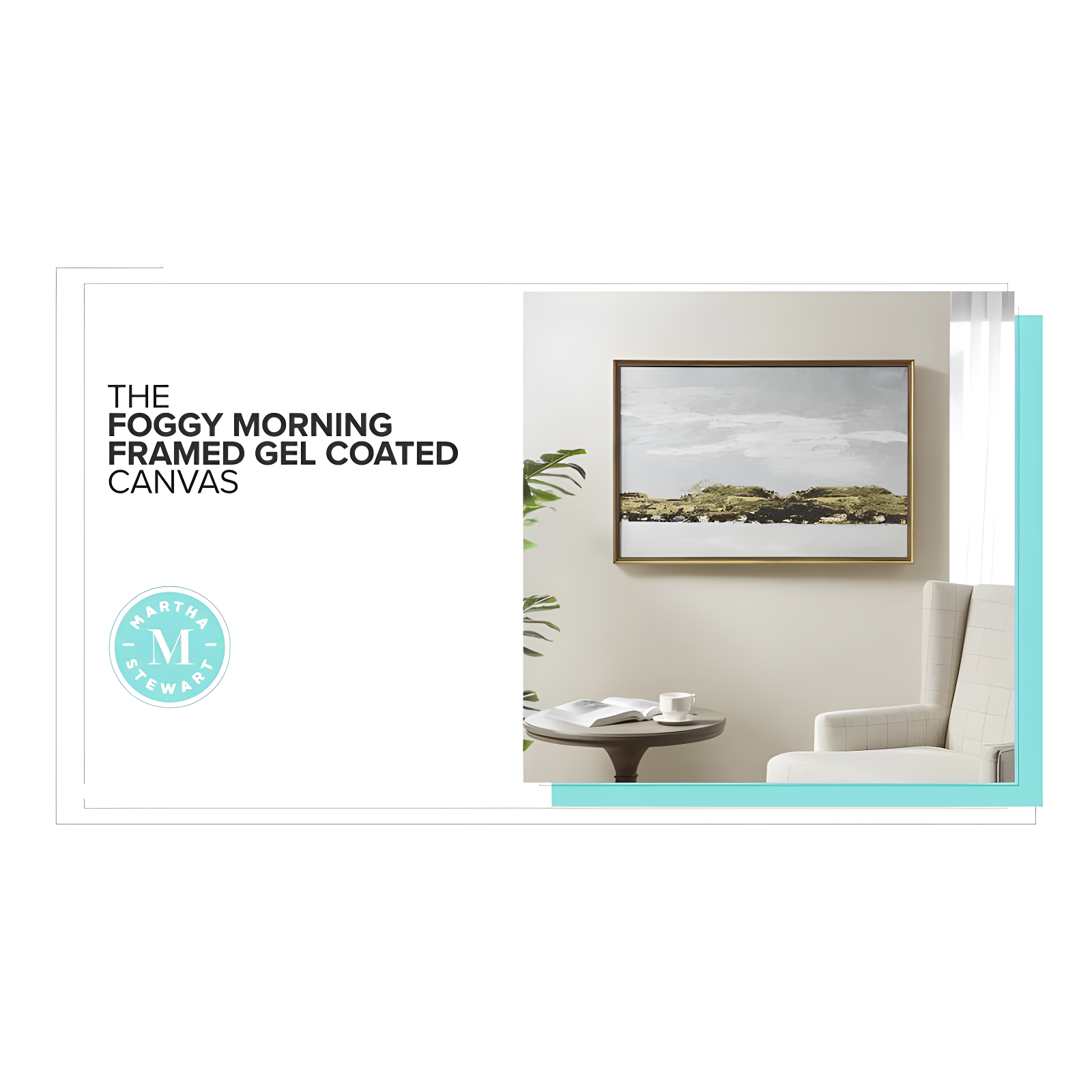 Martha Stewart Foggy Morning Abstract Landscape Framed Canvas Wall Art