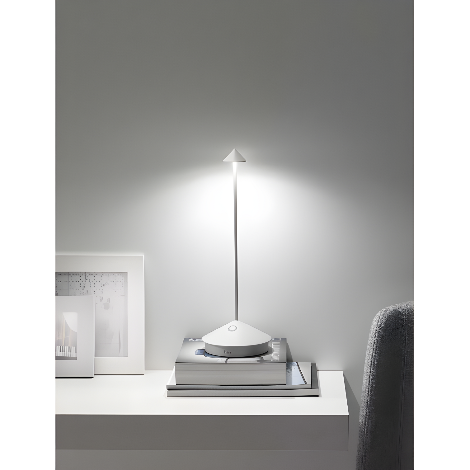 Dark Grey Cordless Touch Outdoor LED Table Lamp