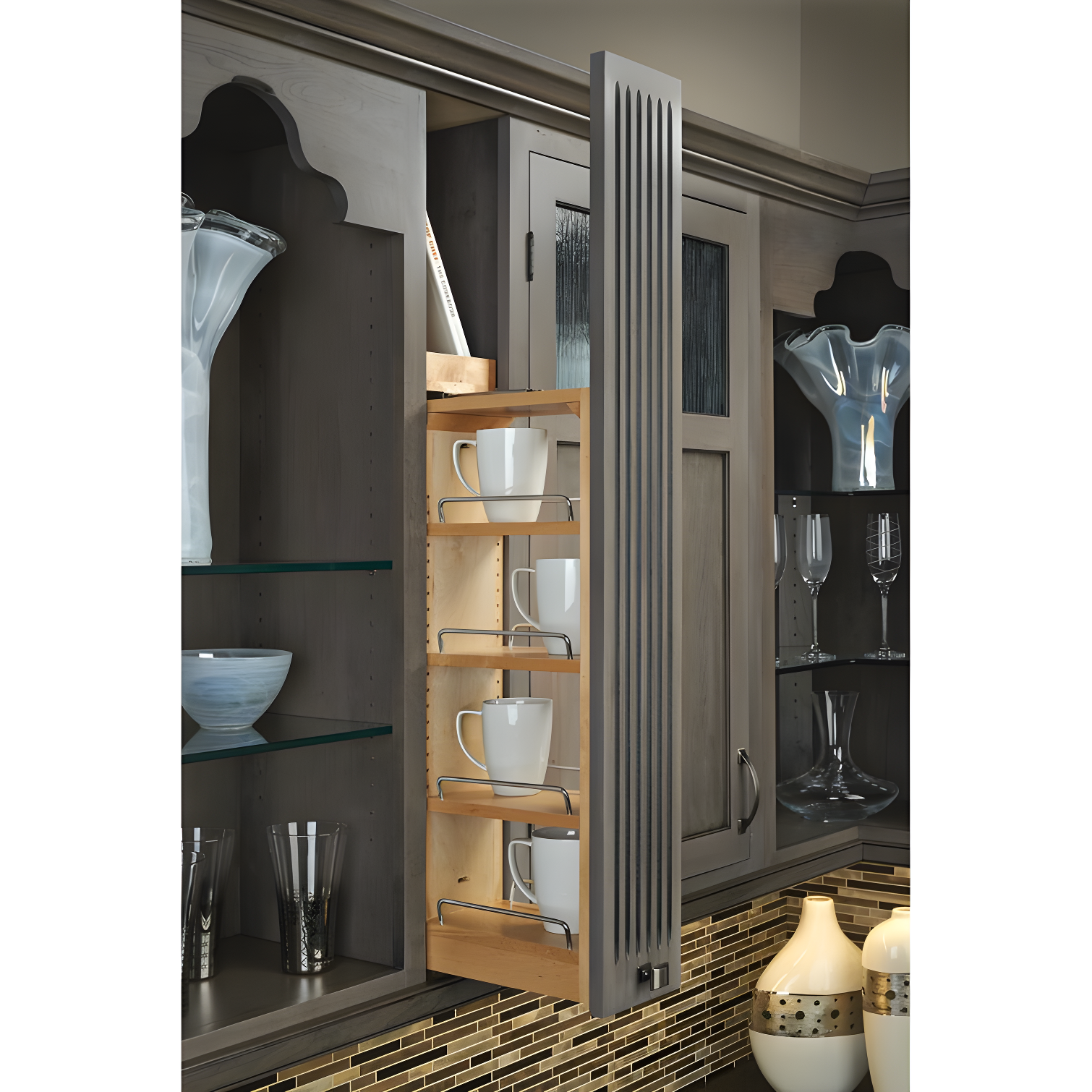 Rev-A-Shelf Rev-A-Shelf Pull Out Wall Filler Cabinet Wooden Organizer