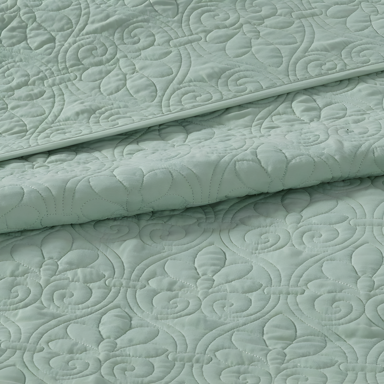 Madison Park 3pc King/California King Vancouver Reversible Coverlet Set Seafoam: Includes 2 Shams