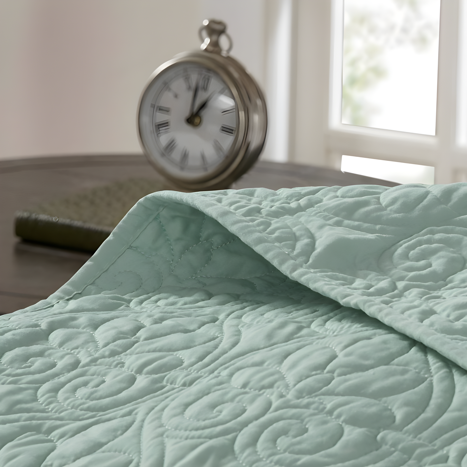 Madison Park 3pc King/California King Vancouver Reversible Coverlet Set Seafoam: Includes 2 Shams
