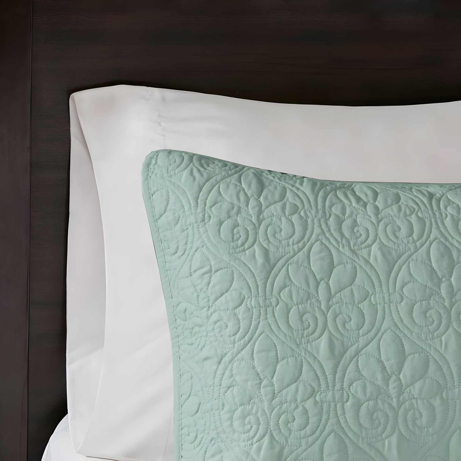 Madison Park 3pc King/California King Vancouver Reversible Coverlet Set Seafoam: Includes 2 Shams