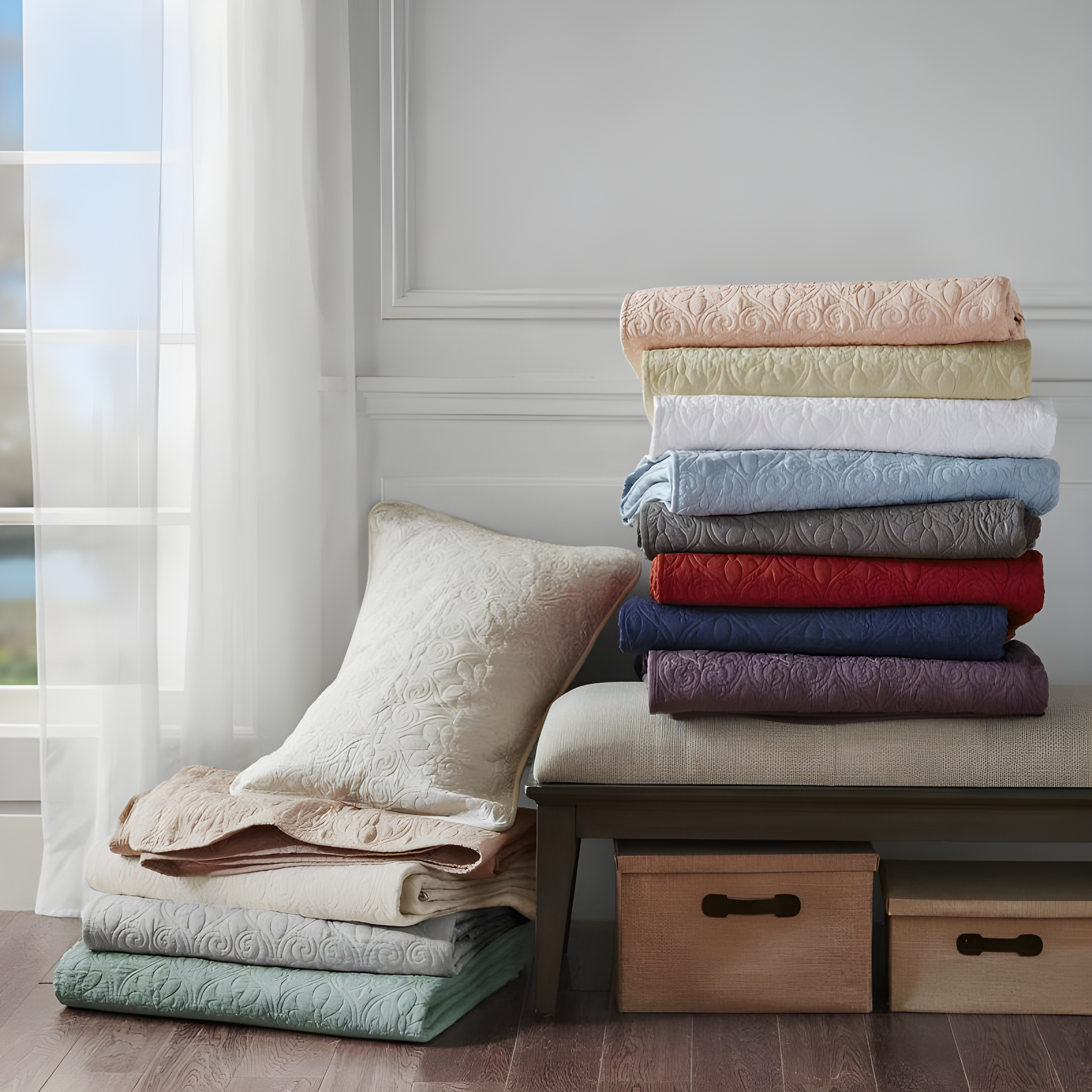 Madison Park 3pc King/California King Vancouver Reversible Coverlet Set Seafoam: Includes 2 Shams