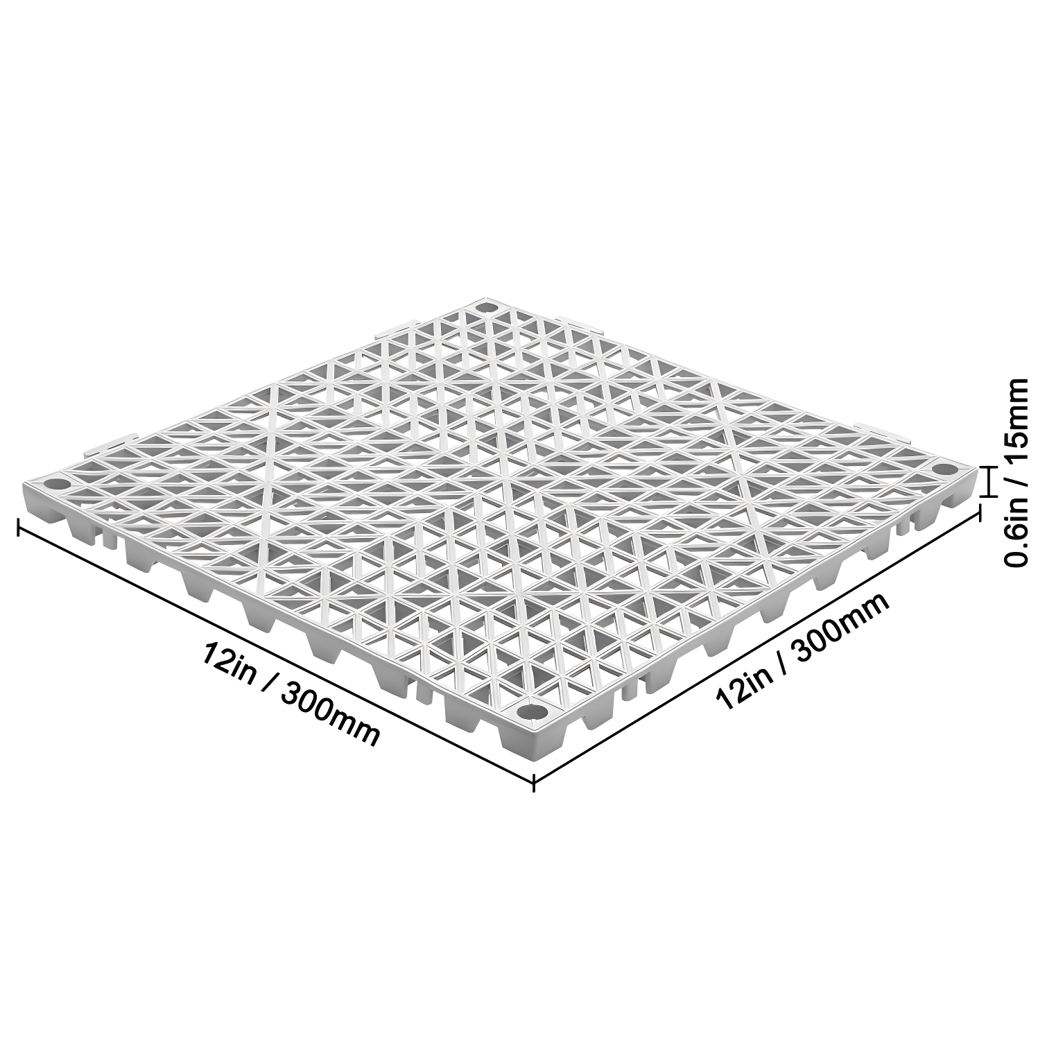 VEVOR 12" X 12" Drainage Mats In Different Colors VEVOR 12'' W x 12'' L Garage Flooring Drain Tiles (Set of 50)