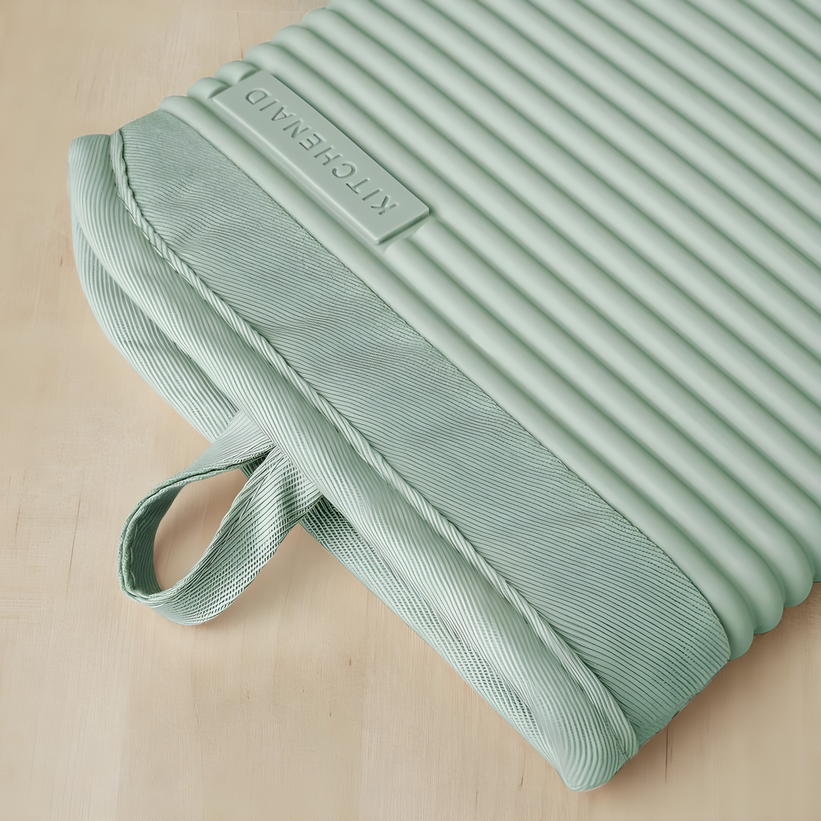 KitchenAid Pistachio Ribbed Soft Silicone Oven Mitts, Set of 2