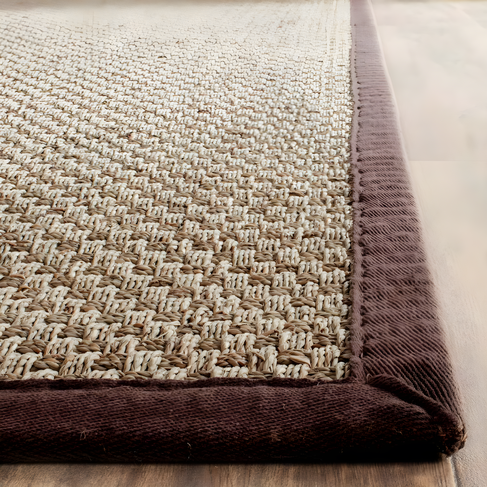 Natural Fiber NF114 Power Loomed Indoor Area Rug - Natural/Dark Brown - 4'x6' - Safavieh.