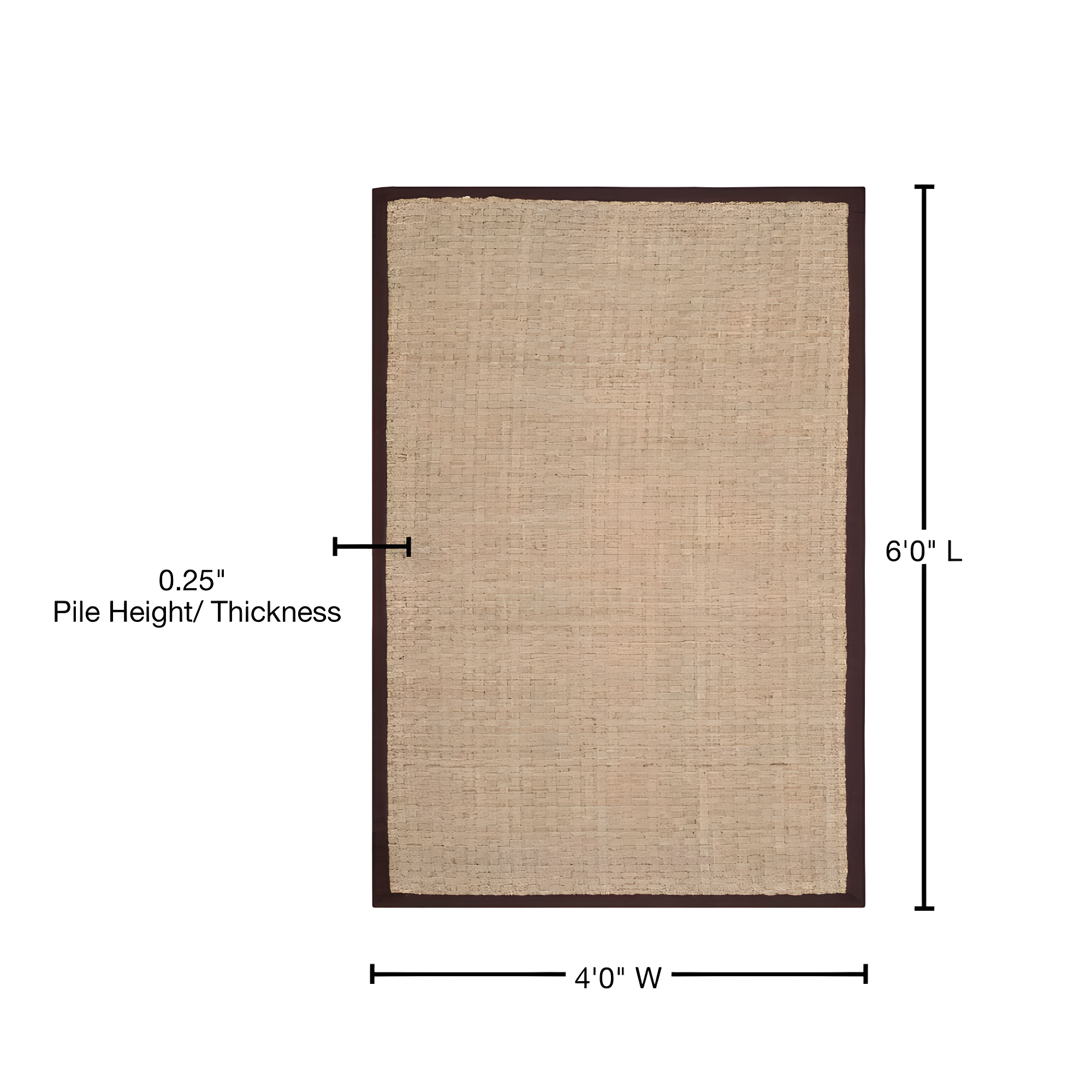 Natural Fiber NF114 Power Loomed Indoor Area Rug - Natural/Dark Brown - 4'x6' - Safavieh.