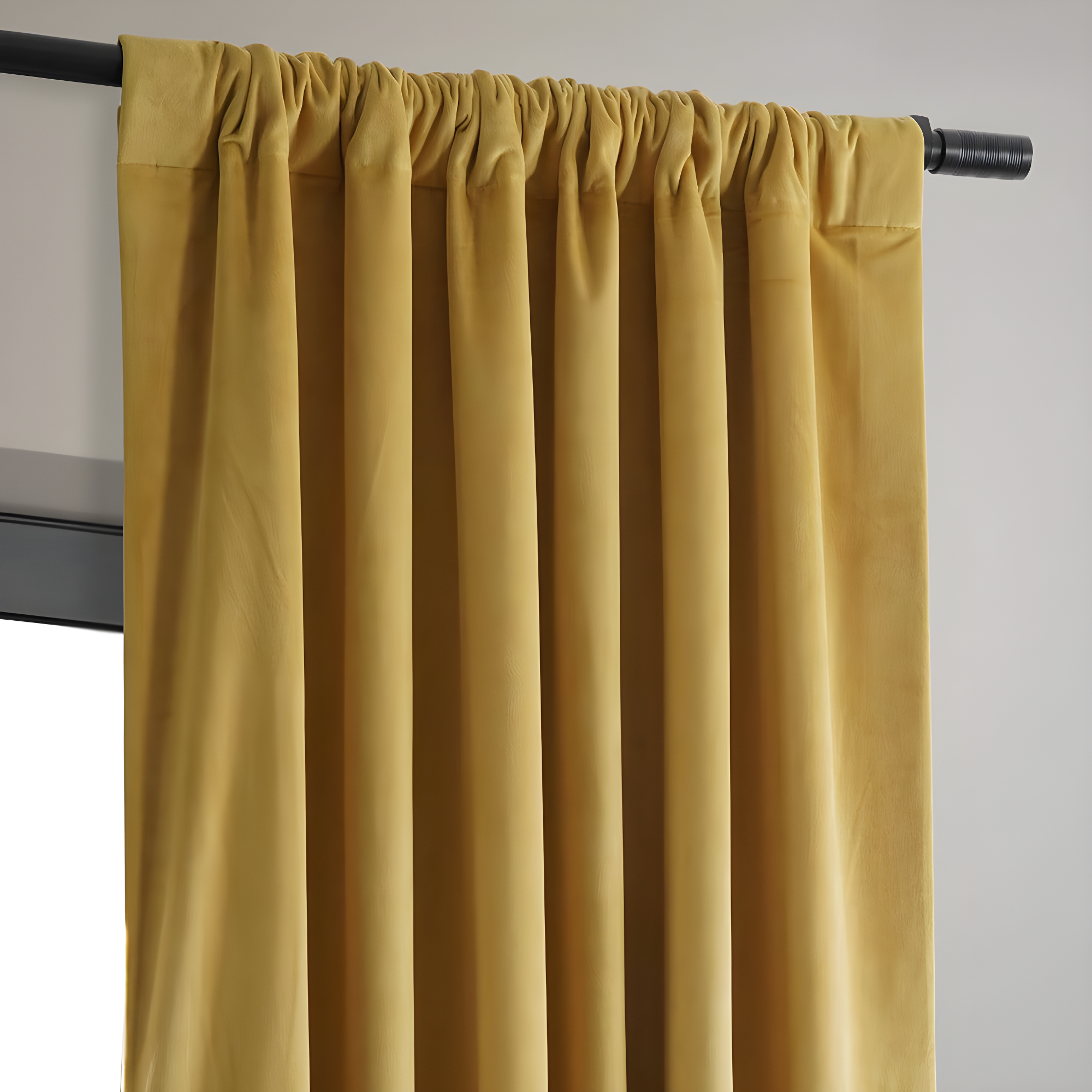 Half Price Drapes Signature Fool's Gold Velvet Blackout Curtains For Bedroom(1 Panel), 50WX 84L