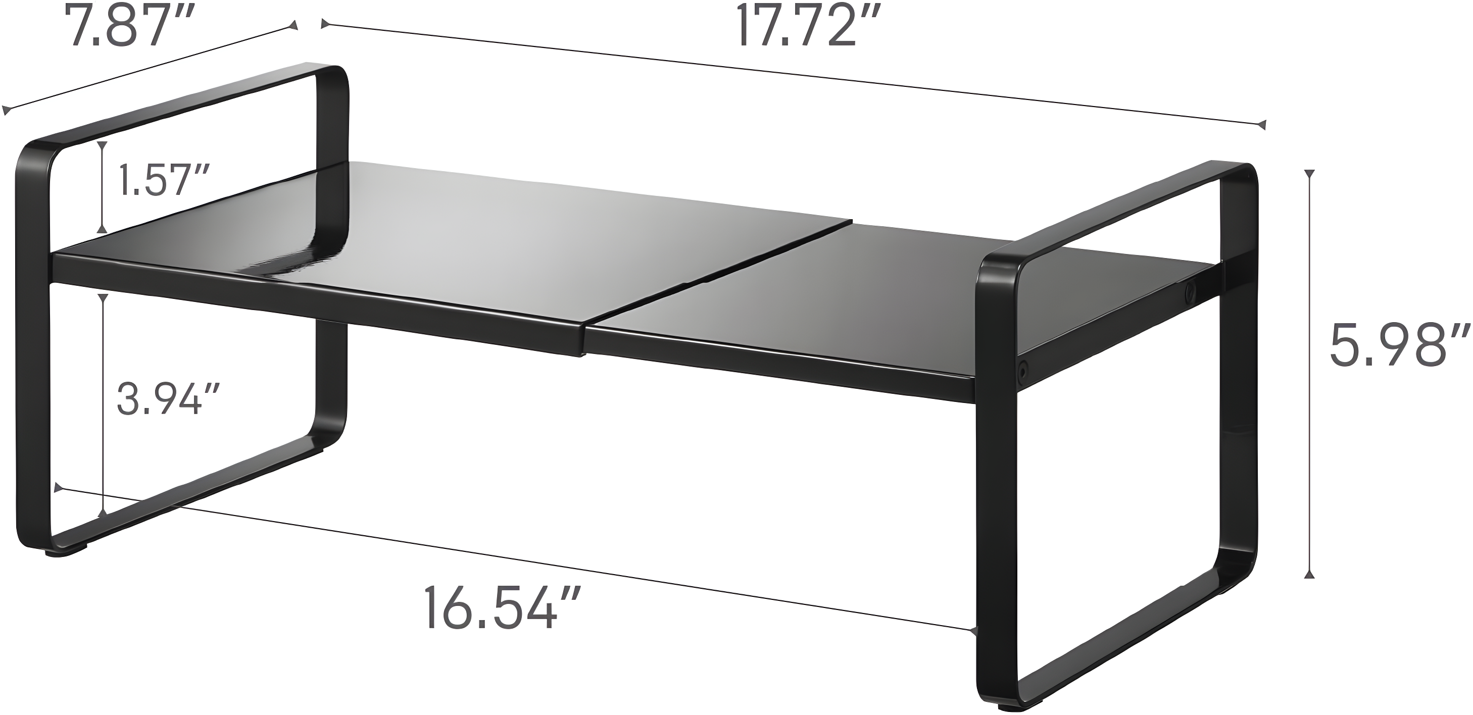 Yamazaki Home Yamazaki Home Steel Kitchen 2 Tiered Shelf Rack- Expandable Countertop Organizer For Kitchen, Steel
