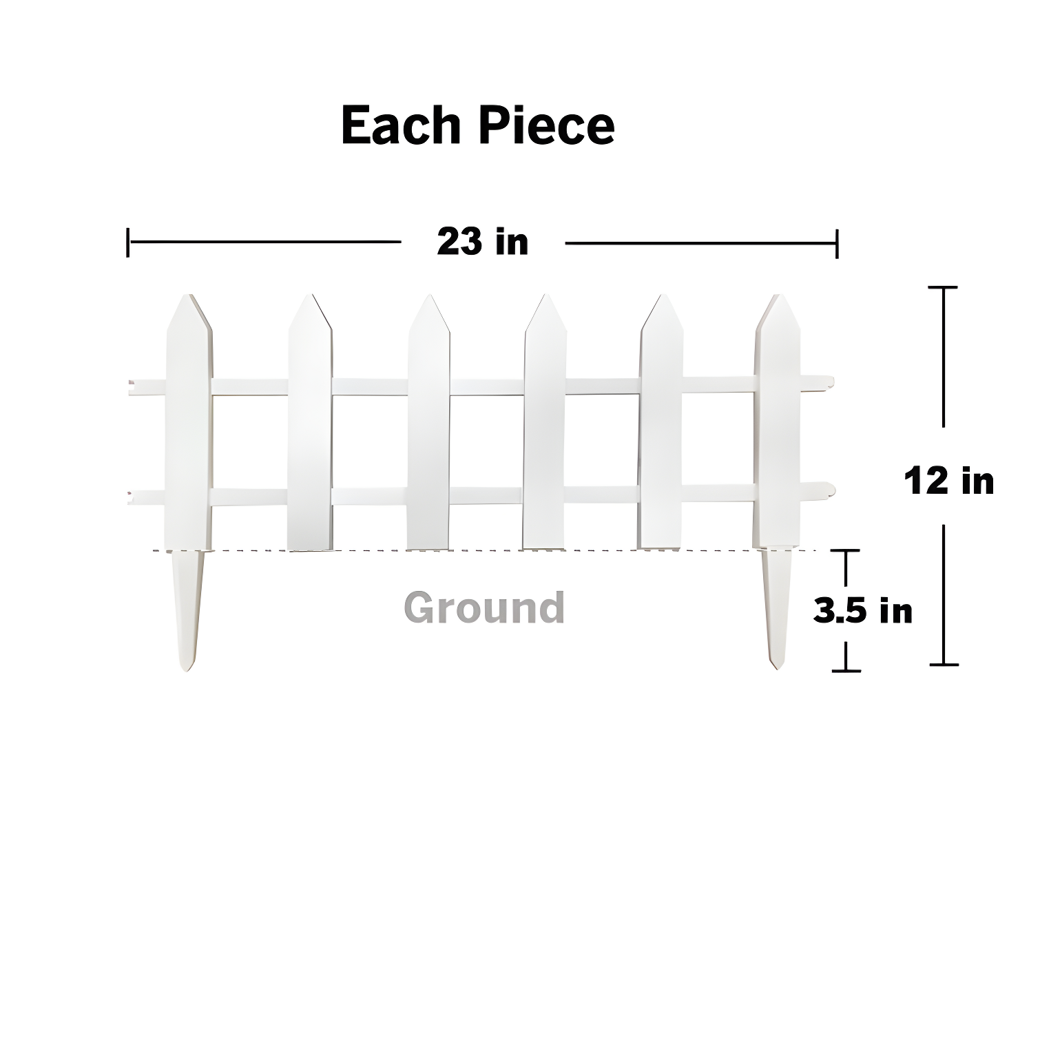 allFENZ 12 in. x 23 in. Vinyl Picket Garden Fence (Set of 6)