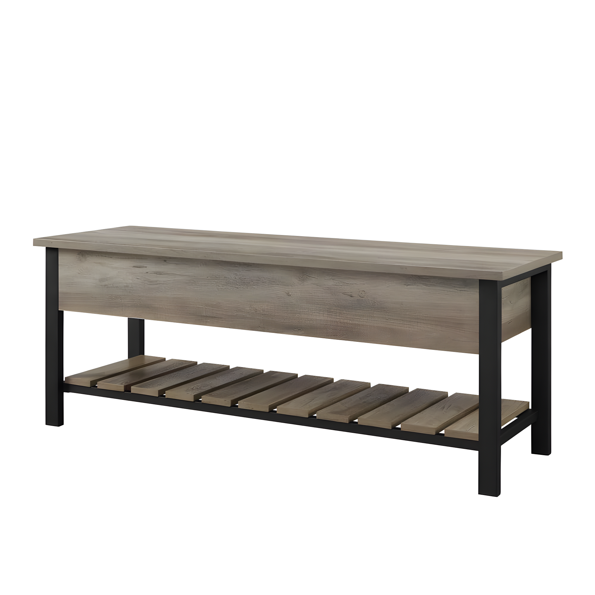 Walker Edison Storage Bench, Grey Wash