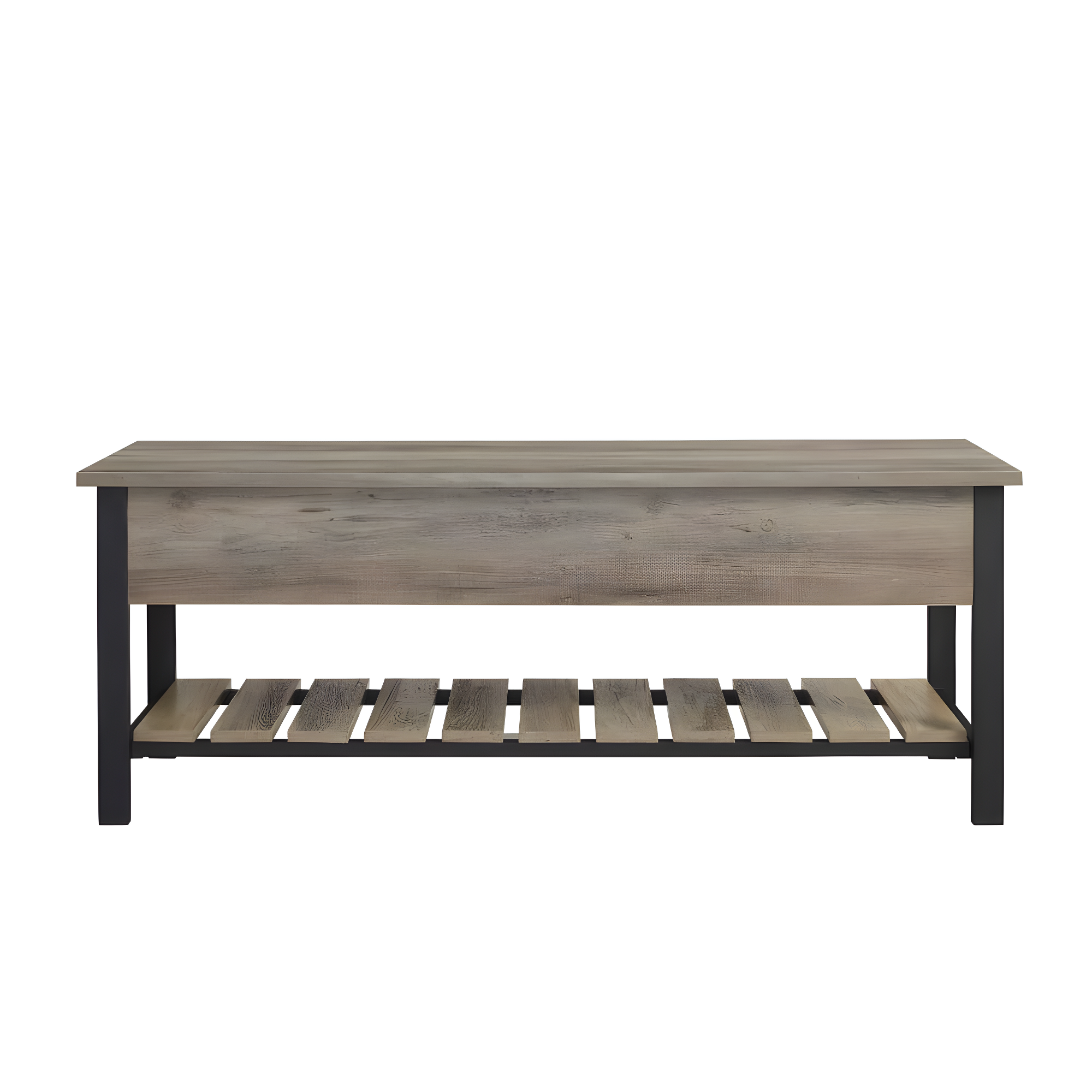 Walker Edison Storage Bench, Grey Wash