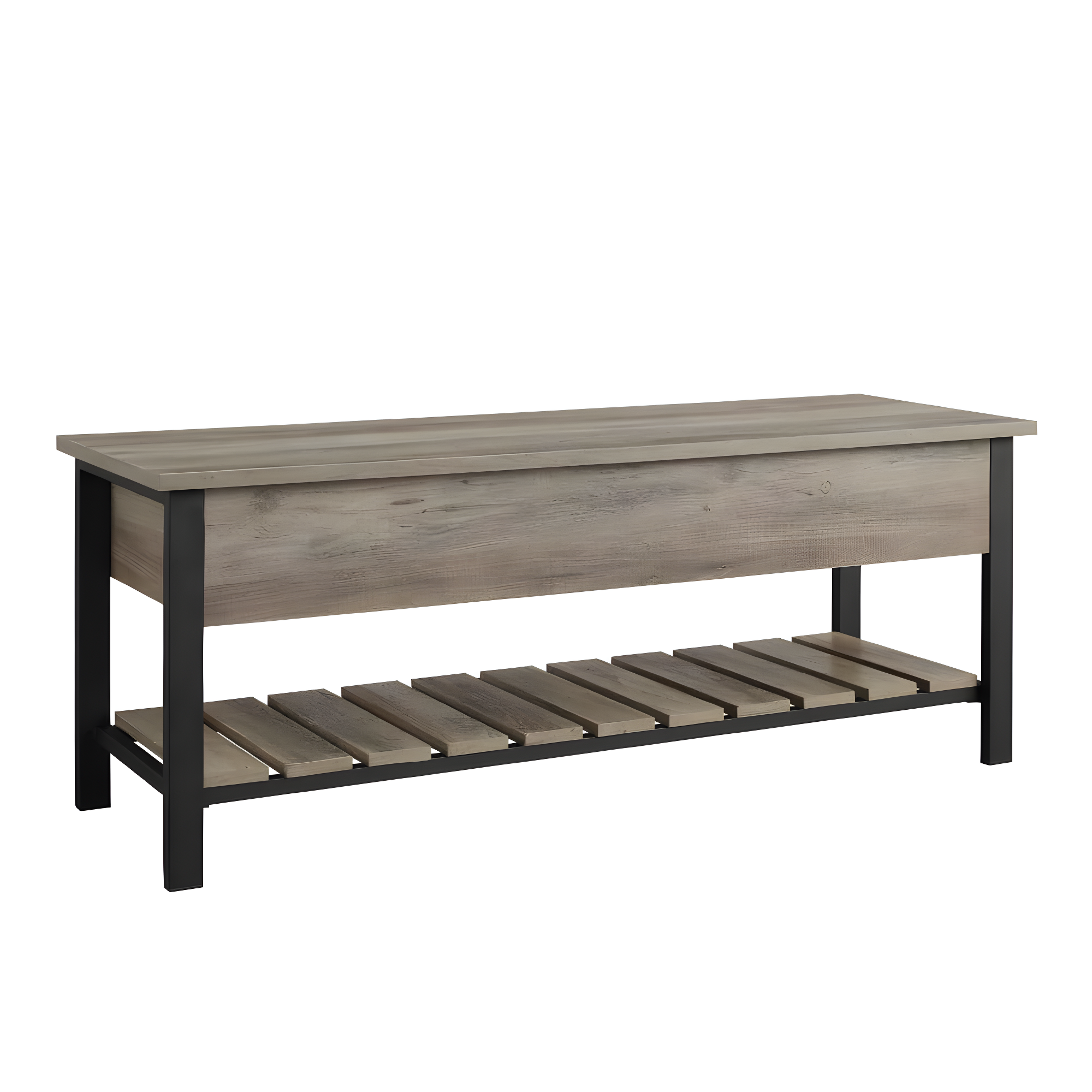 Walker Edison Storage Bench, Grey Wash