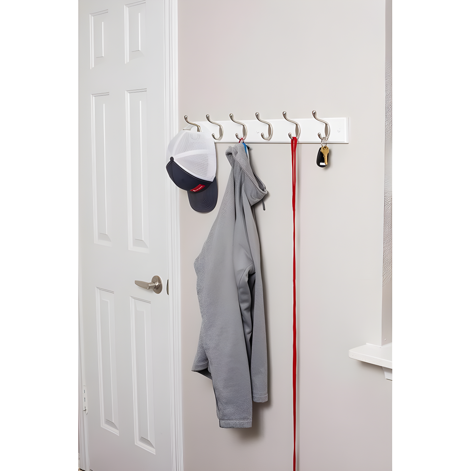 Wall 6 - Hook Wall Mounted Coat Rack