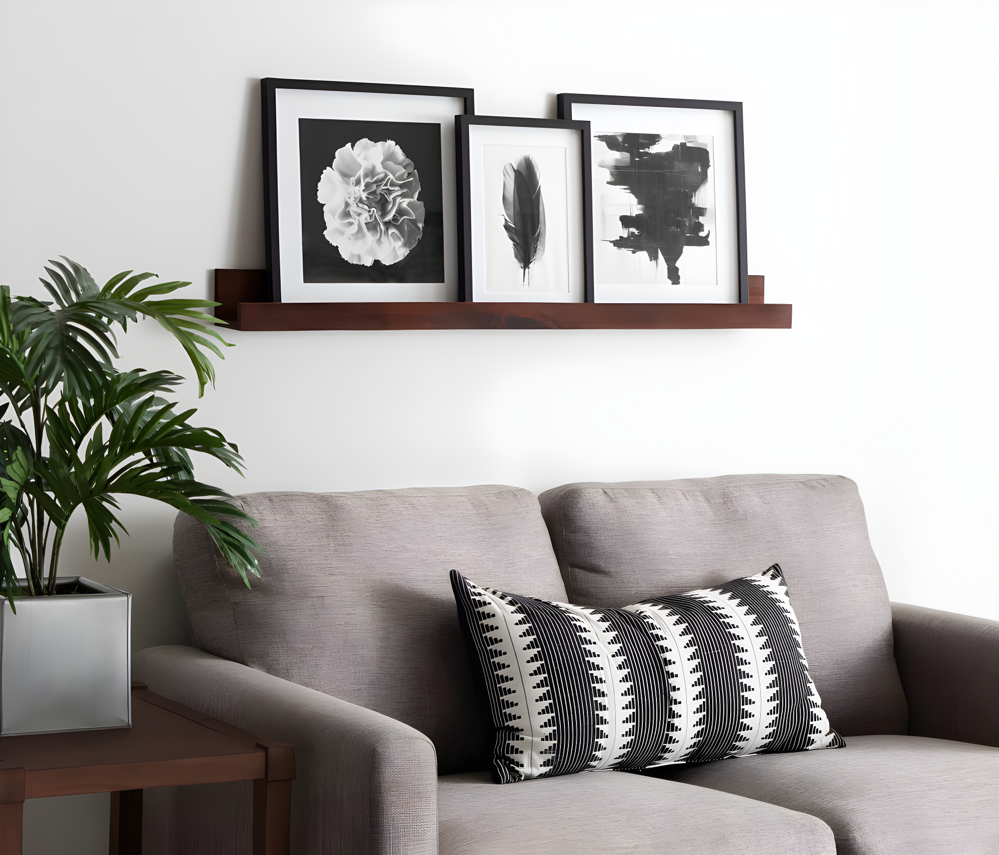 Kate and Laurel Wood Floating Shelf, 42" x 3.5", Walnut Brown