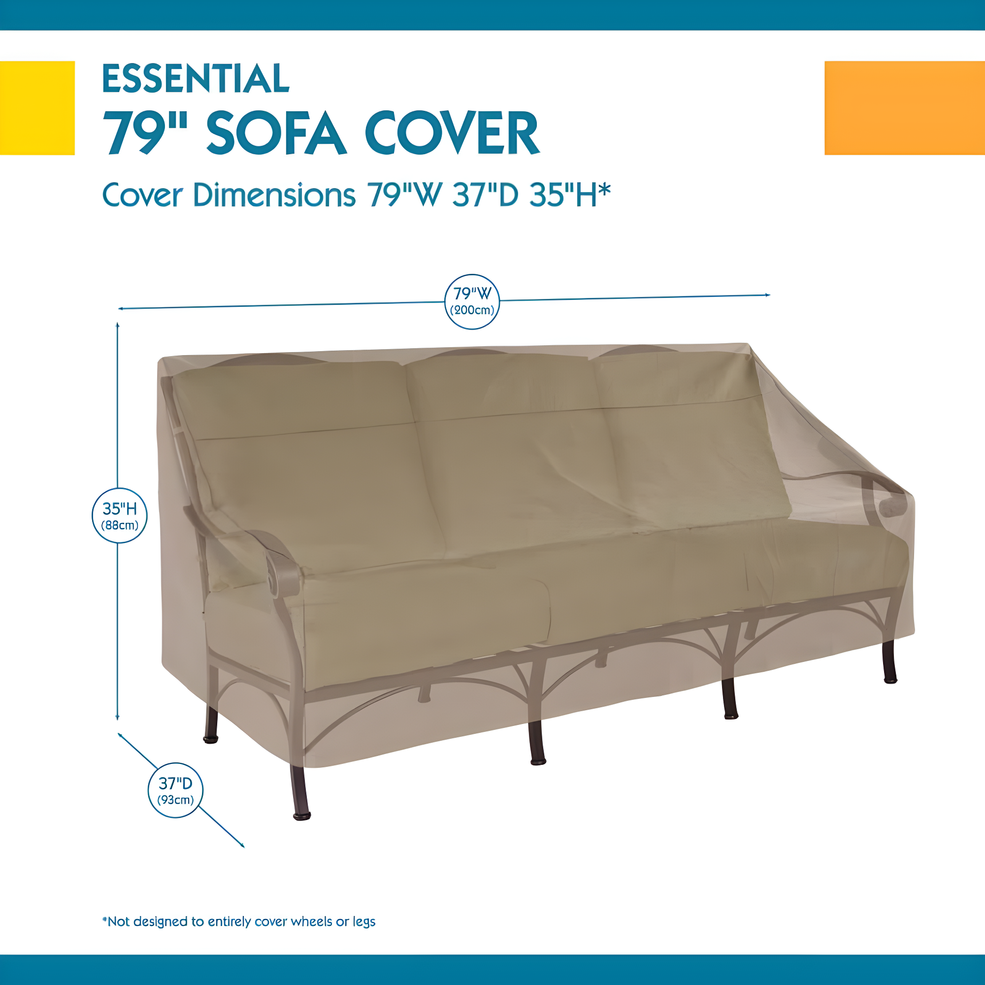 Duck Covers Essential Water-Resistant 79 Inch Sofa Cover