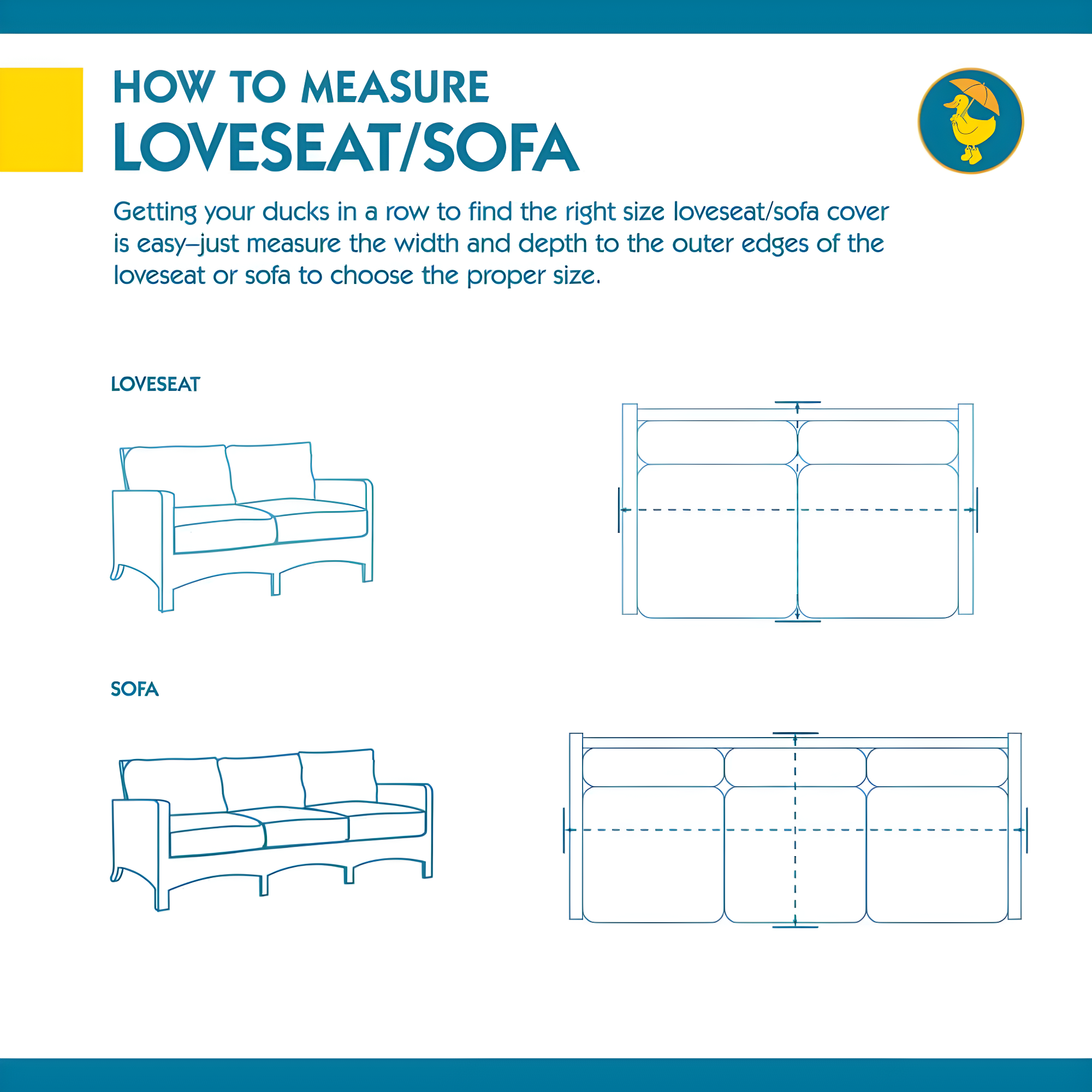 Duck Covers Essential Water-Resistant 79 Inch Sofa Cover