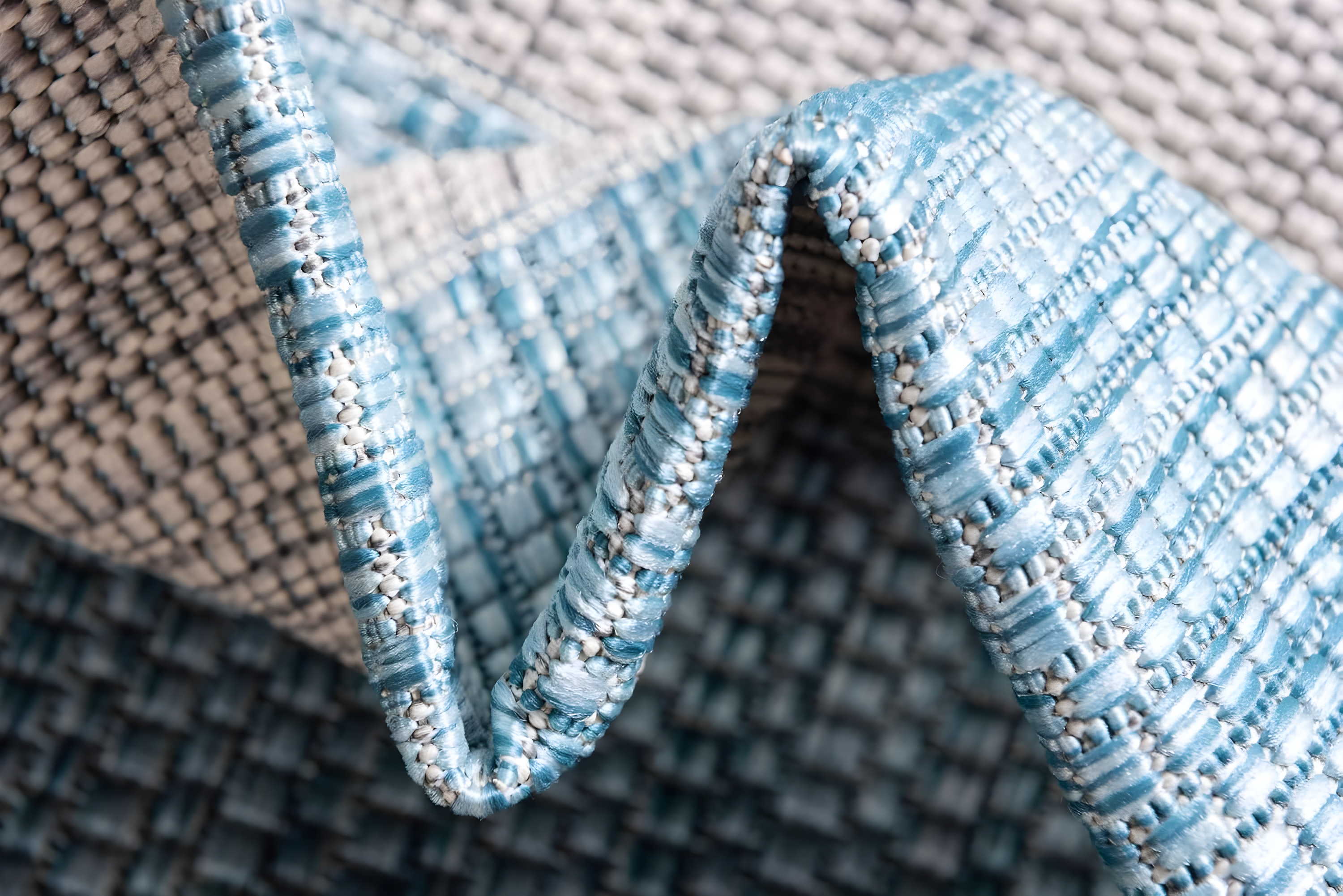 Unique Loom Outdoor Striped Collection Area Rug - Distressed Stripe (9' x 12' Rectangle Light Aqua/Gray)